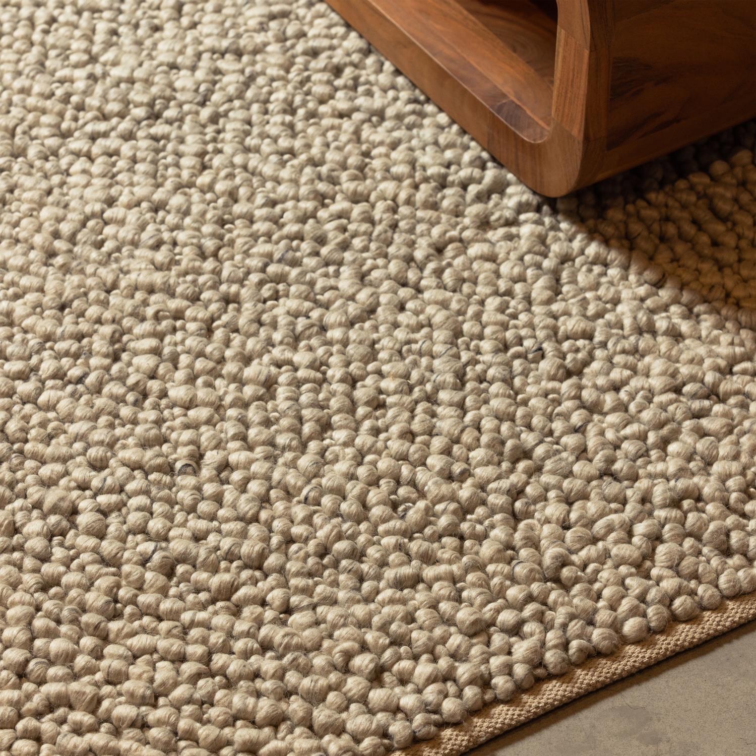 WOOOD Veld Vloerkleed - Wol - Naturel - 1x160x230