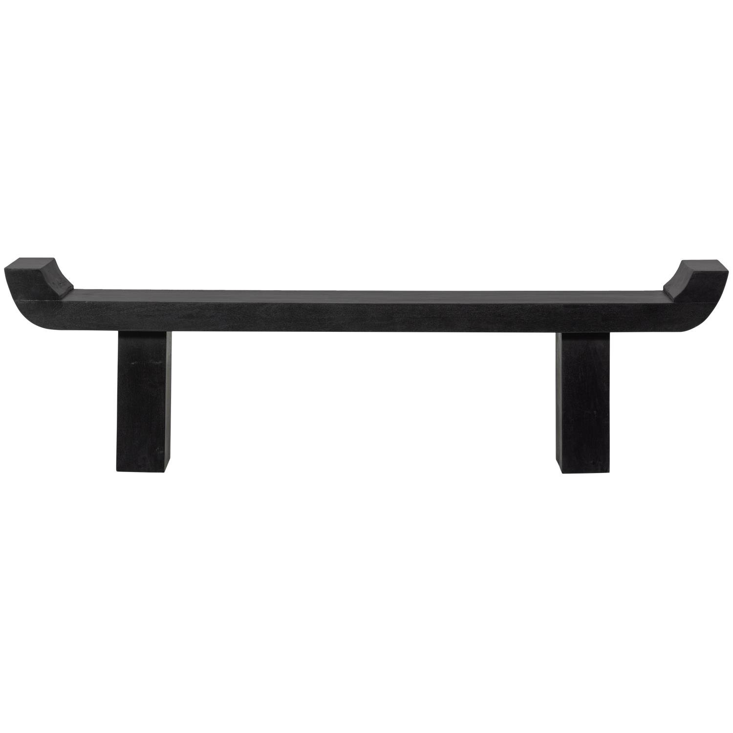 WOOOD Lox Bankje - Hout - Zwart - 35x183x53