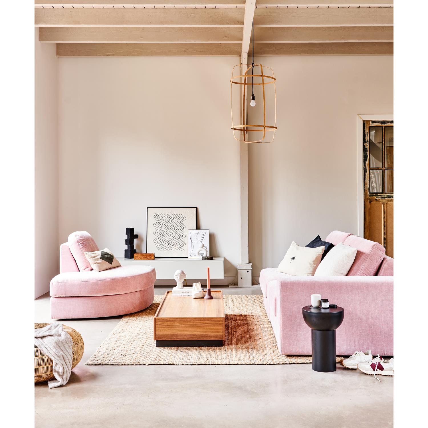 vtwonen Family 1-Zits Bank Element  Arm Rechts - Polyester - Roze