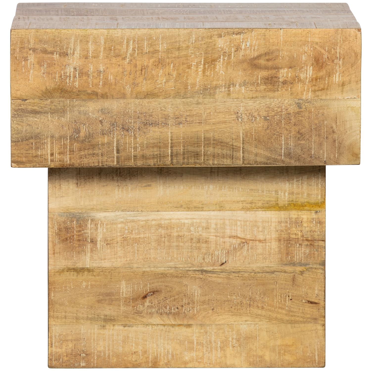 WOOOD Balk Too Salontafel - Hout - Naturel - 50x50x35