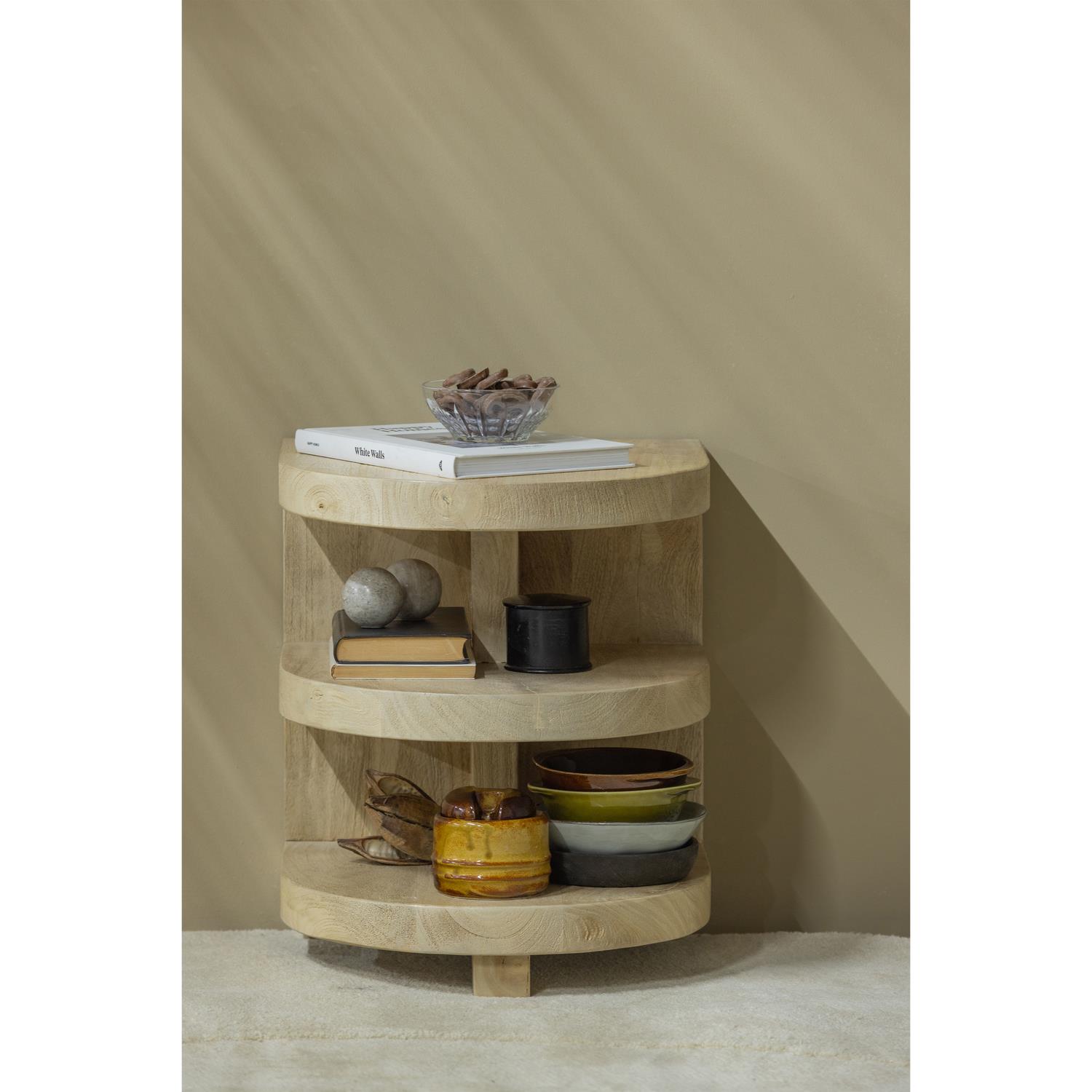 WOOOD Darran Bijzettafel - Mangohout - Naturel - 42x36x36