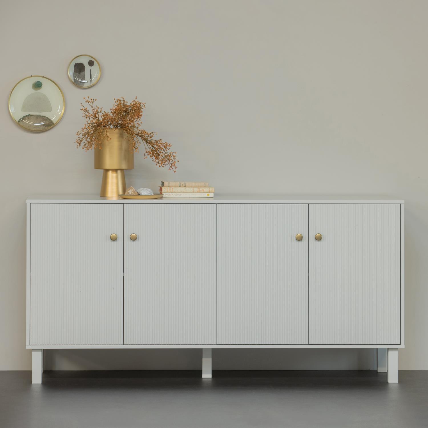 WOOOD Madu Dressoir - Grenen - Wolkengrijs - 78x160x46