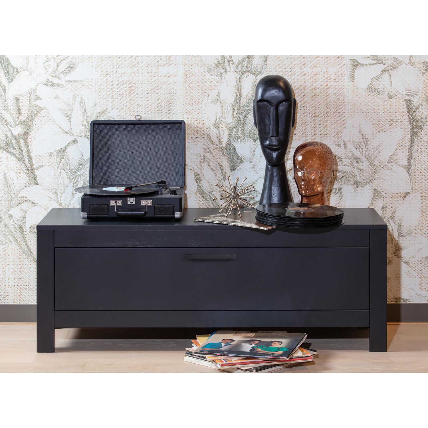 WOOOD Bonk Tv Meubel - Grenen - Zwart - 45x120x40