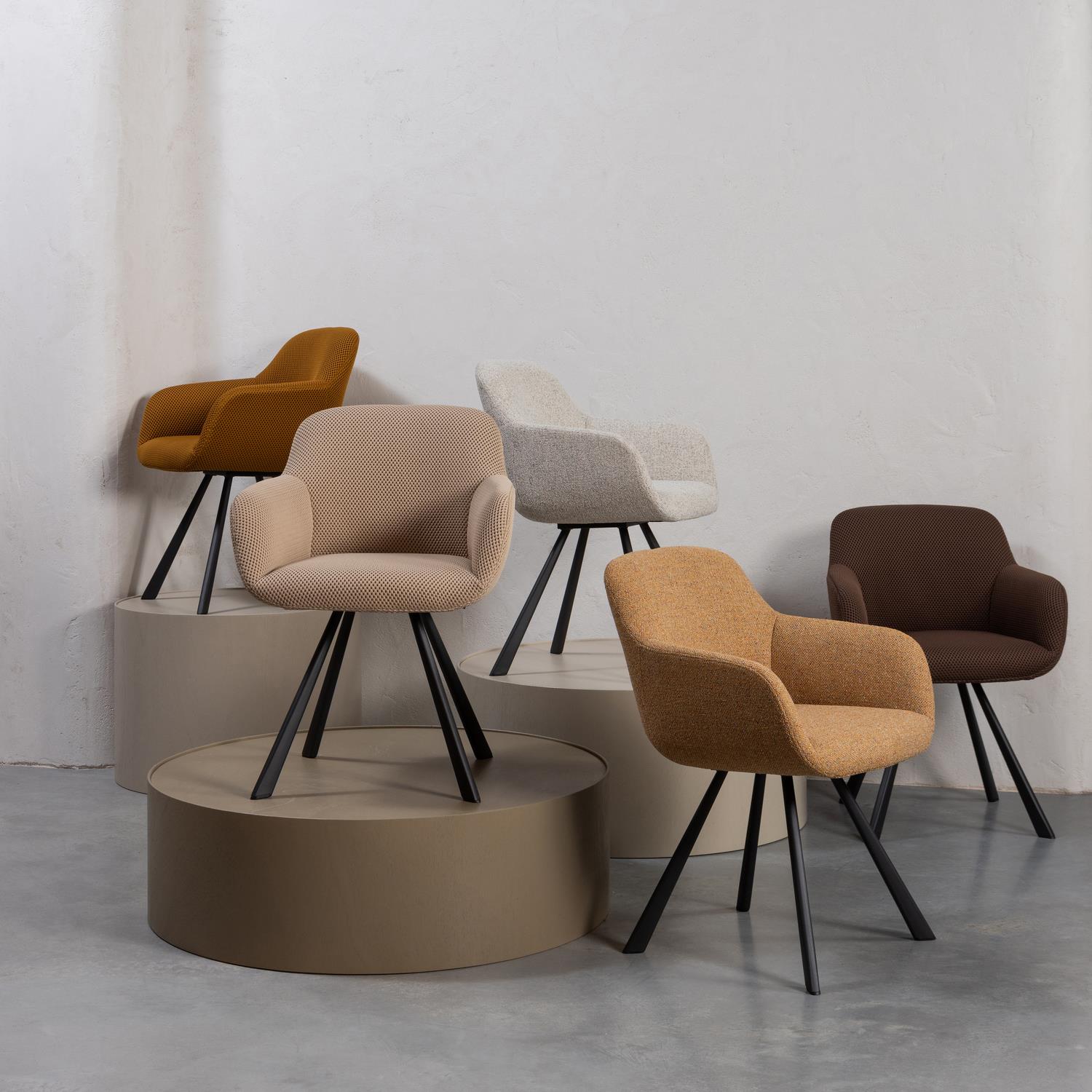 WOOOD Juno Eetkamerstoel - Polyester - Oat - 79x58x58