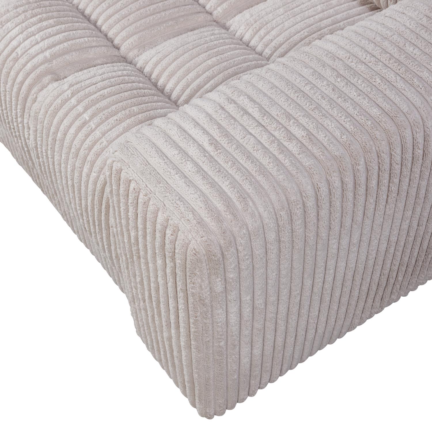 WOOOD Second Date Loveseat - Grove Ribstof - Naturel
