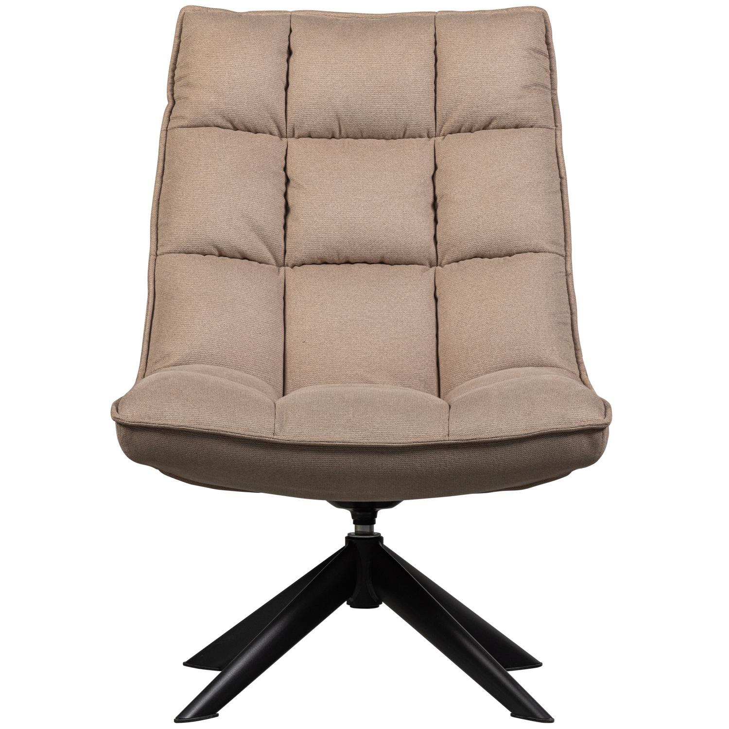 WOOOD Jouke Draaifauteuil - Polyester - Zand - 97x70x85
