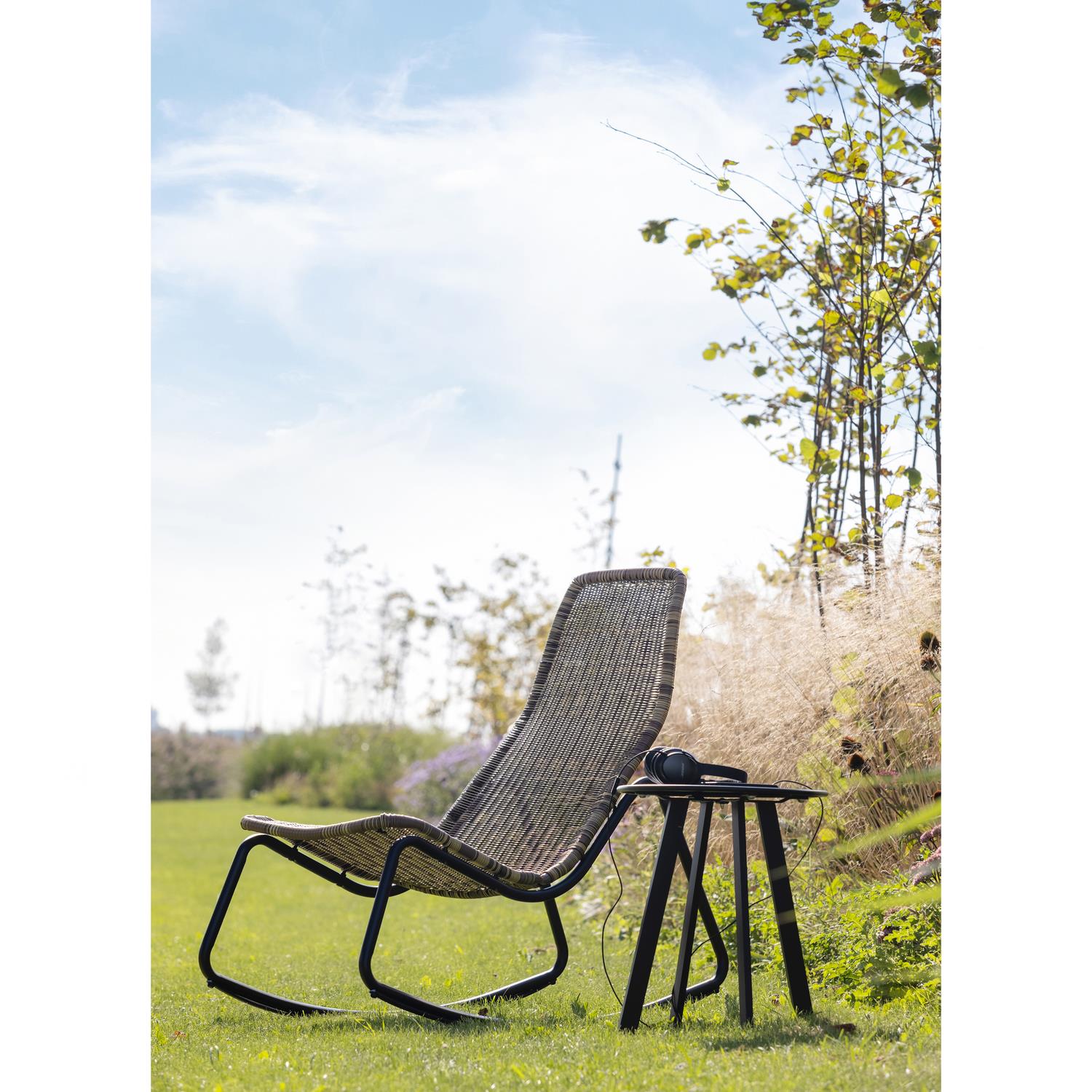 WOOOD Tom Schommelstoel Buiten - Rattan - Naturel - 97x51x95