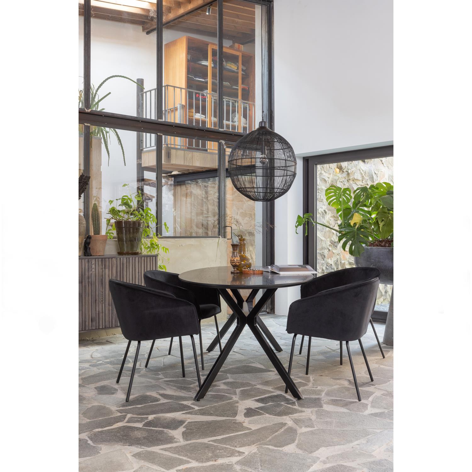 WOOOD Enes Hanglamp - Metaal - Zwart - 33x14x14