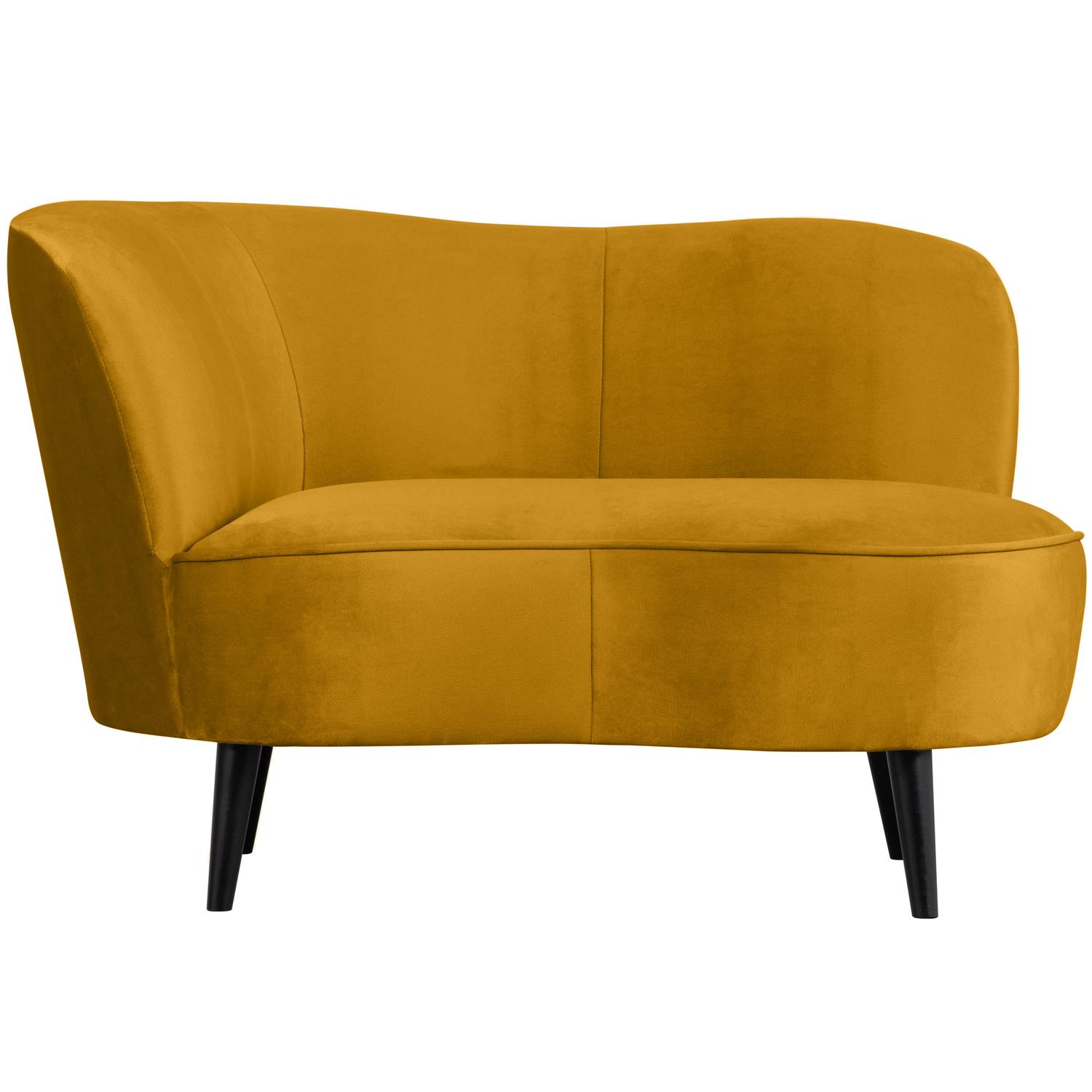 WOOOD Sara Loungefauteuil Links - Velvet - Oker - 71x112x81