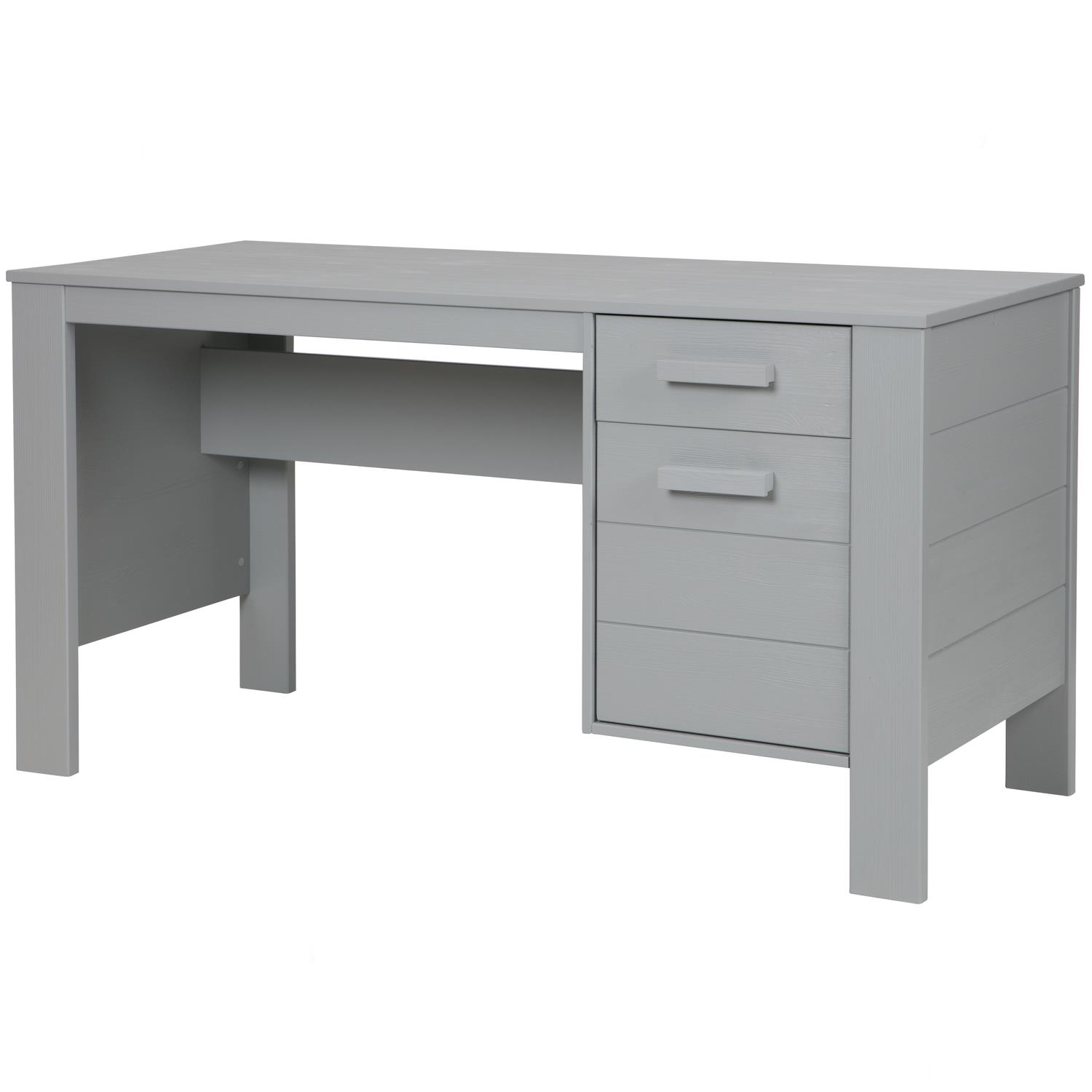 Woood Dennis Bureau - Grenen - Betongrijs - Geborsteld
