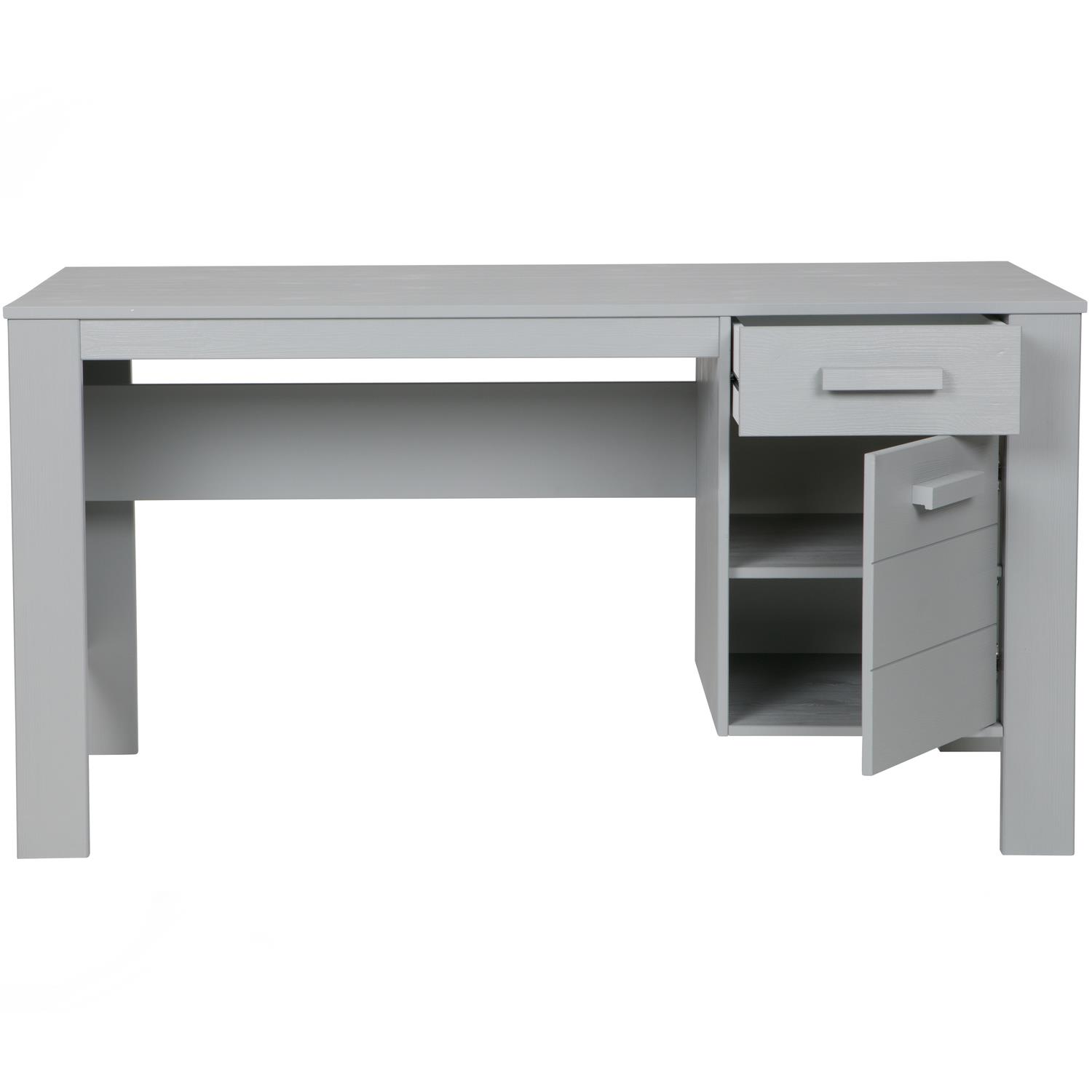 Woood Dennis Bureau - Grenen - Betongrijs - Geborsteld