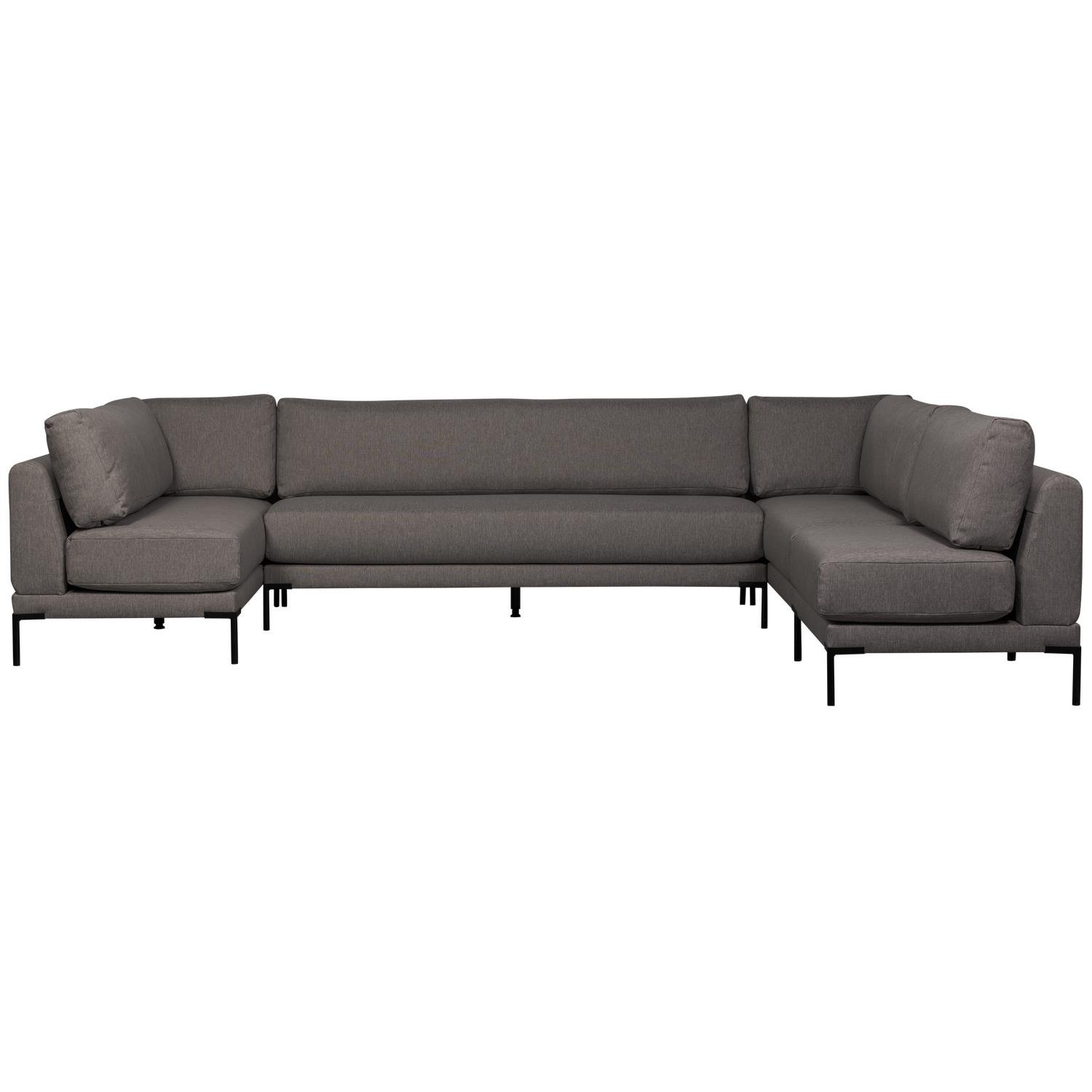 vtwonen Couple Eetbank Element Rechts - Polyester - Grijs - 73x80x170