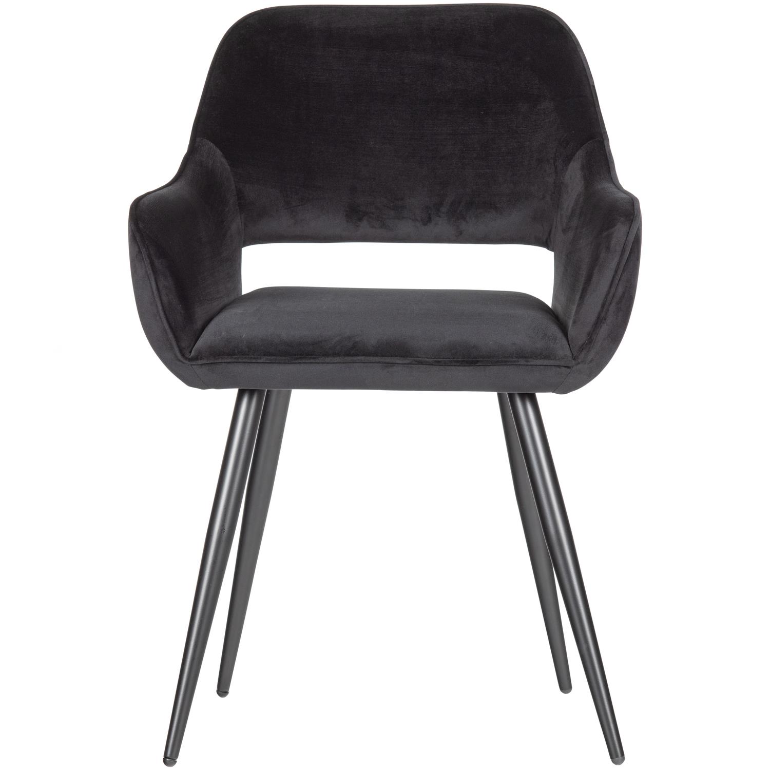 WOOOD Jelle Stoel - Velvet - Zwart - Set van 2