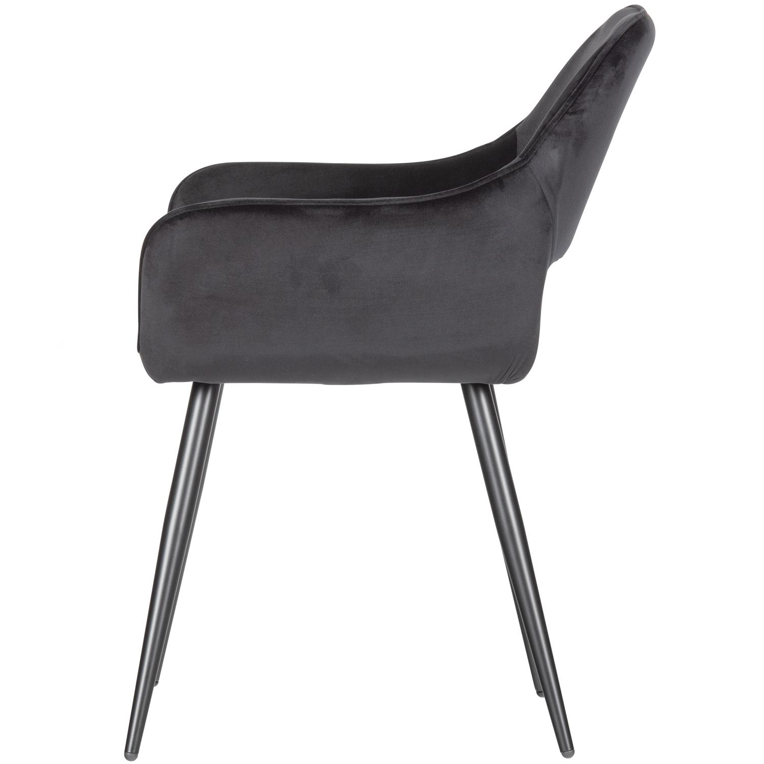 WOOOD Jelle Stoel - Velvet - Zwart - Set van 2