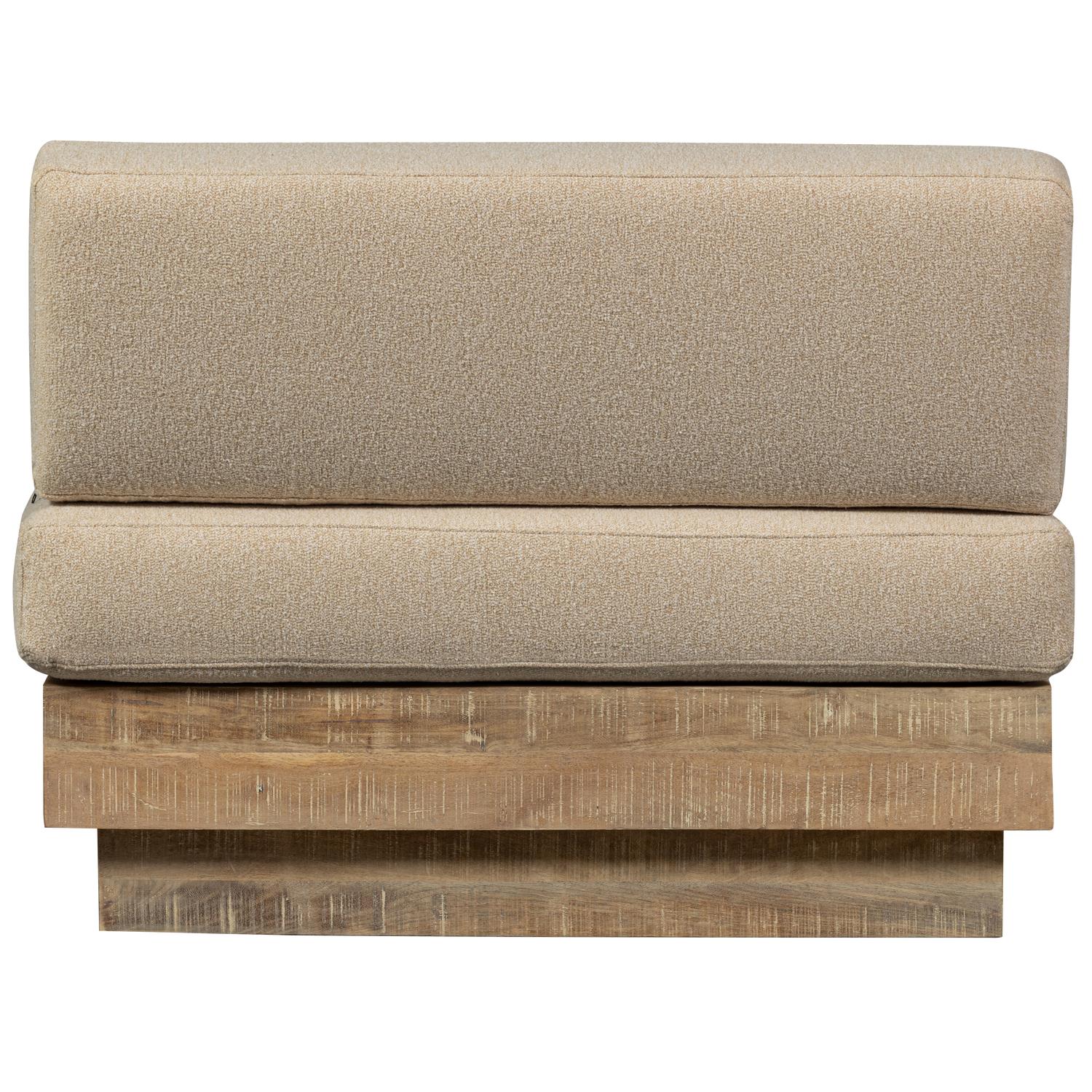 WOOOD Balk Muurbankje Incl. Kussens - Hout - Naturel - 87x107x66
