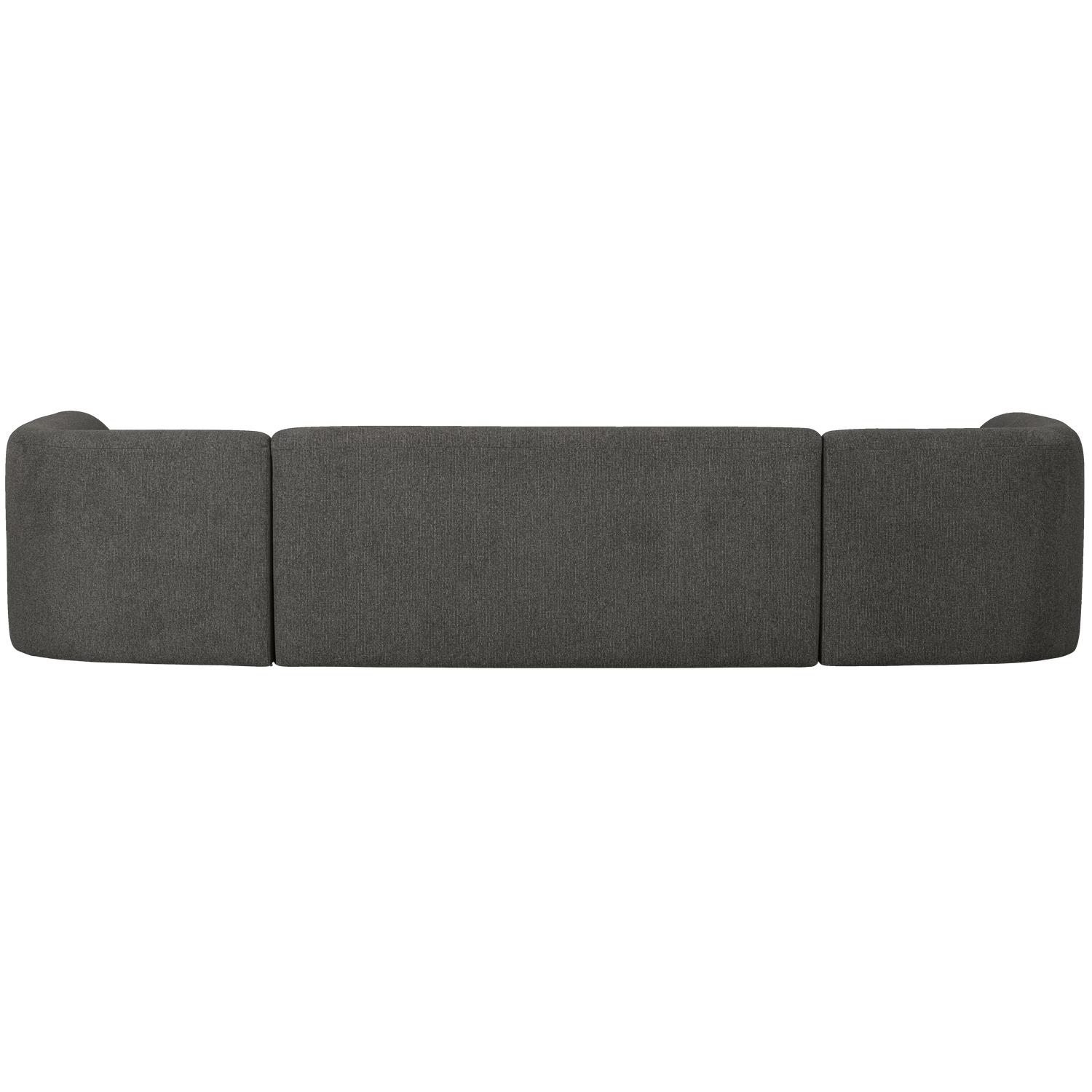 BePureHome Sloping U-Vorm Bank - Polyester - Grijs|Zwart - 77x339x225