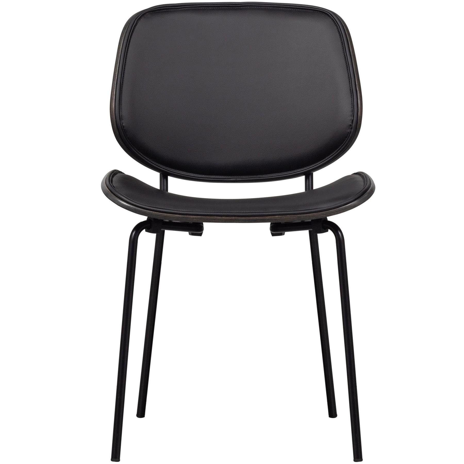 BePureHome Close Eetkamerstoelen - Hout - Zwart - Set van 2