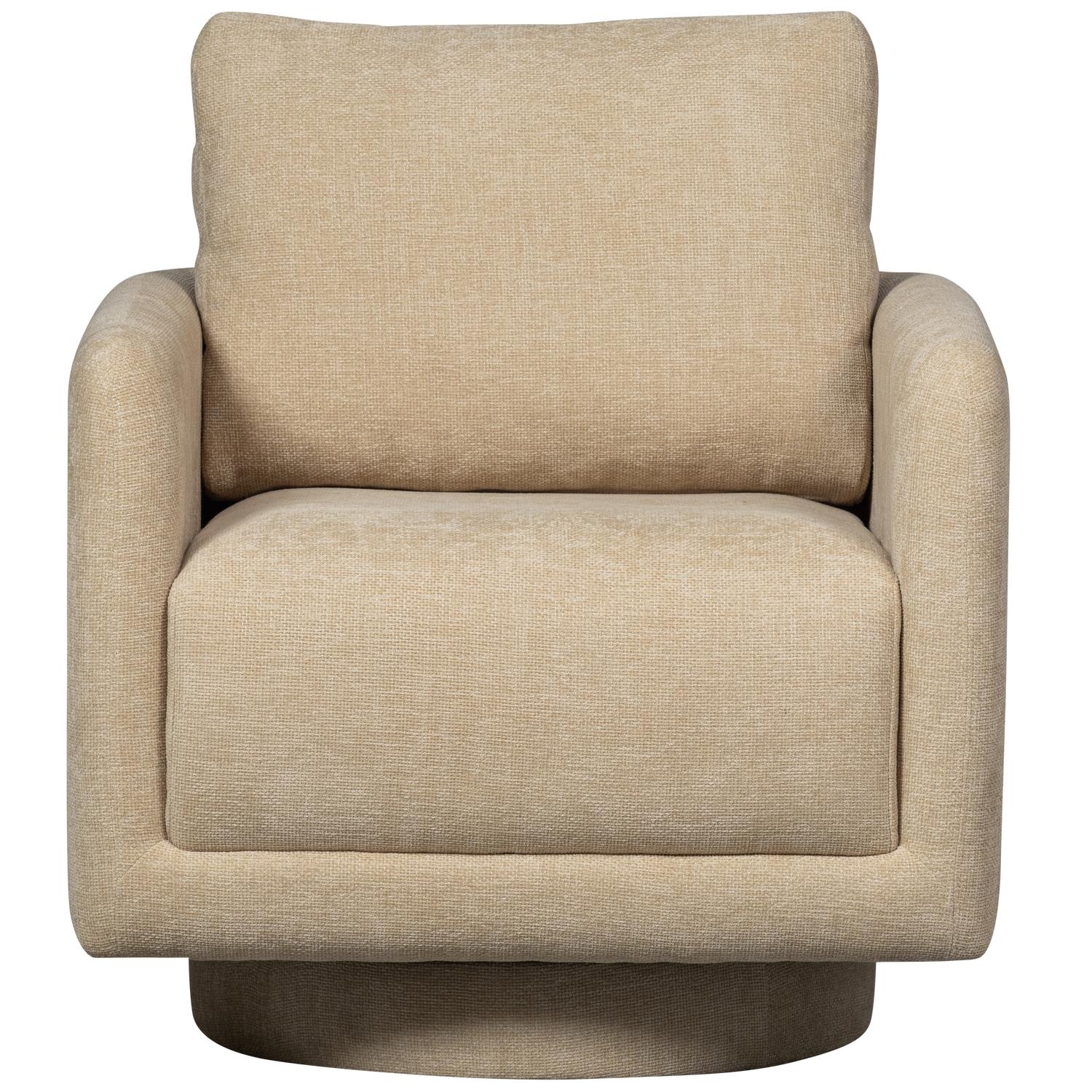 WOOOD Oscar Draaifauteuil - Chenille - Naturel - 64x78x79