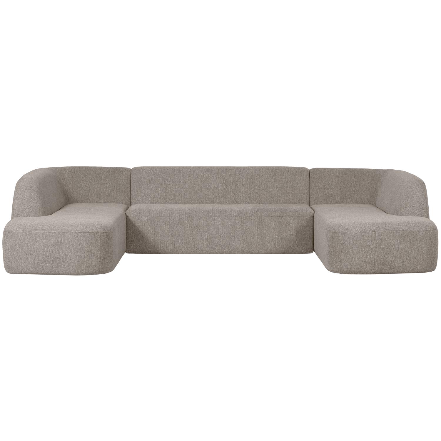 BePureHome Sloping U-Vorm Bank - Polyester - Off White - 77x339x225