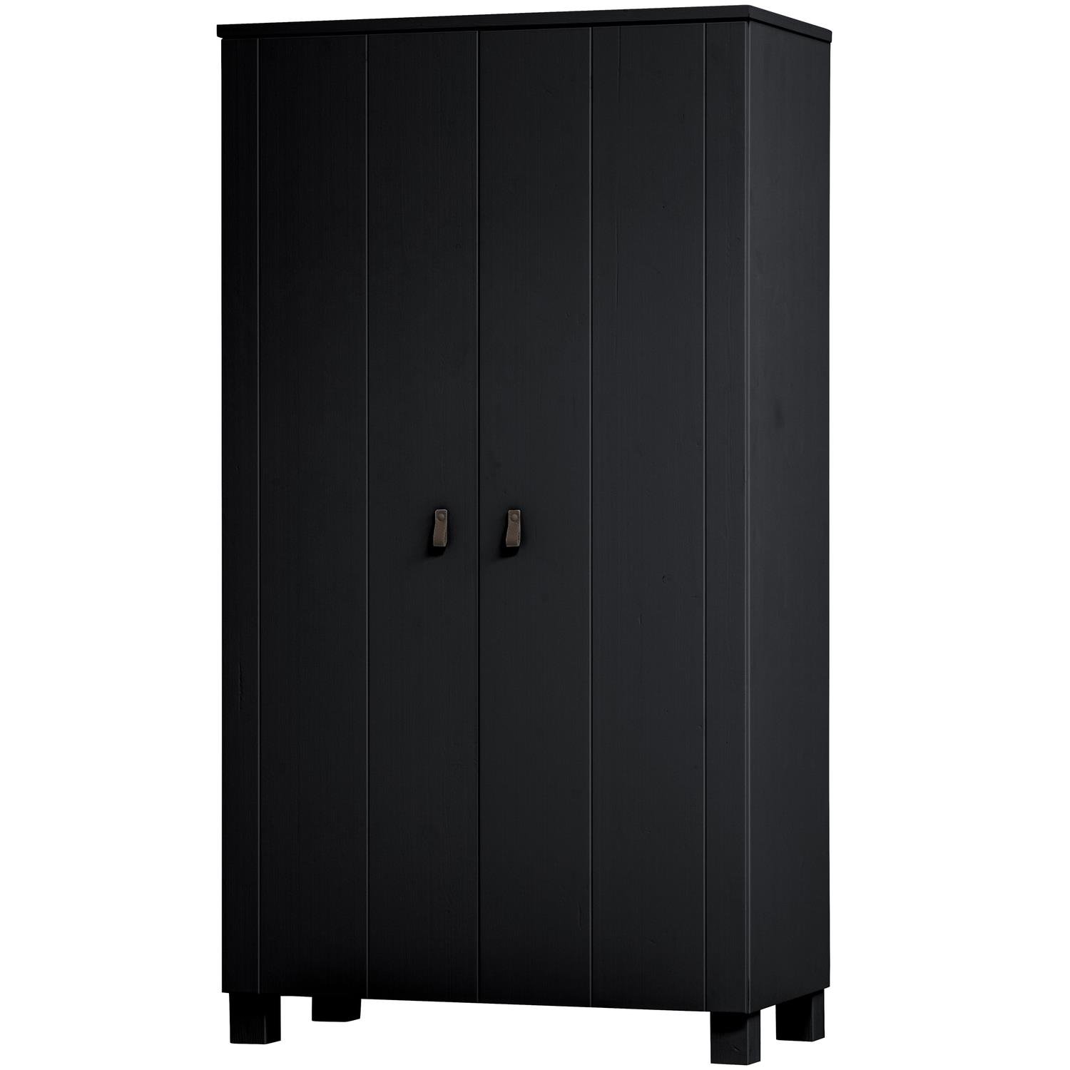 WOOOD Ties Kast - Grenen - Zwart - 202x111x55