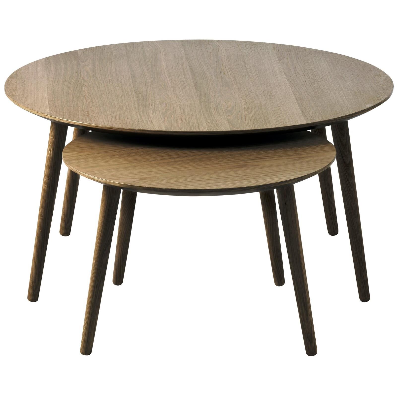 Giga Living - Salontafel Adda Rond Smoked Eiken Set van 2