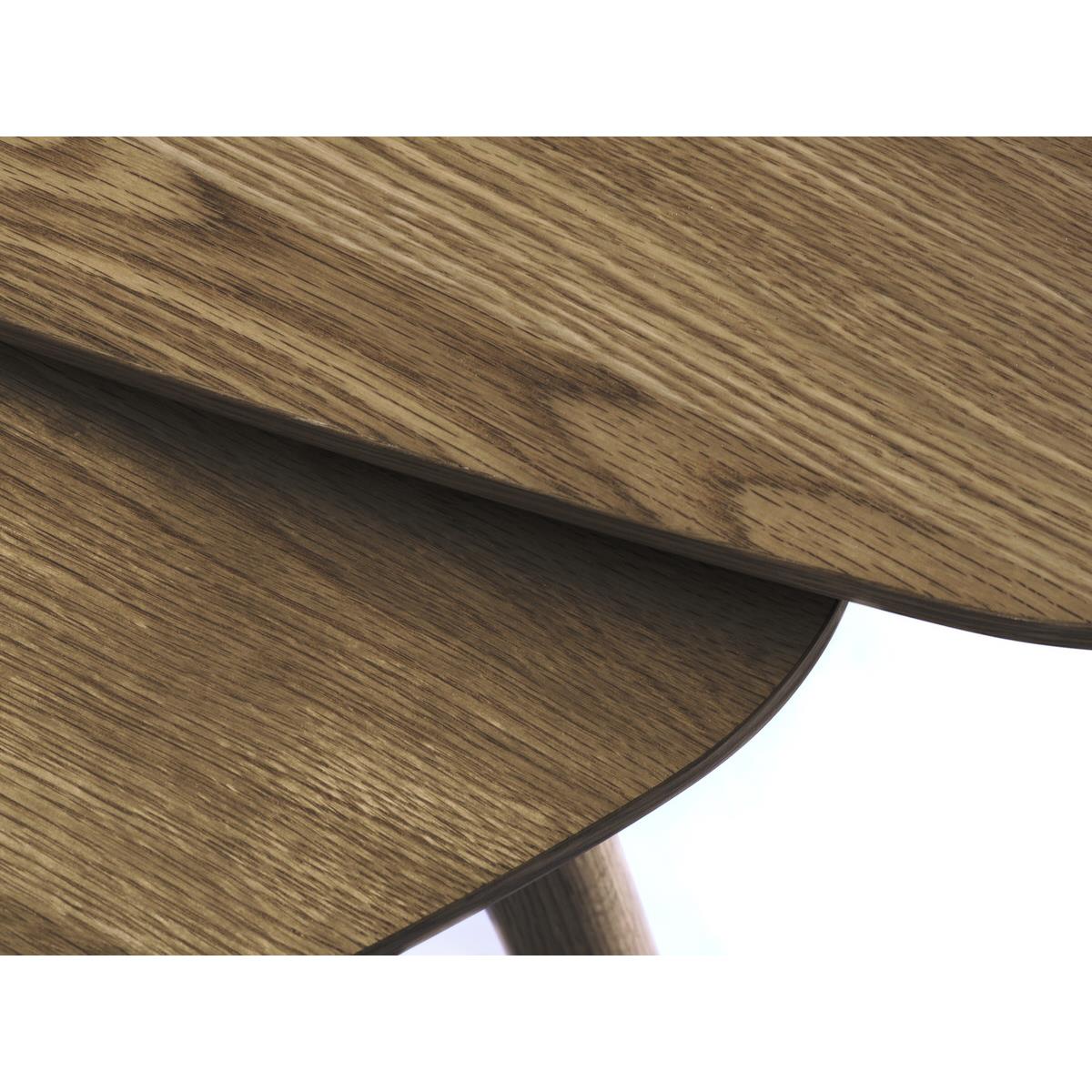 Giga Living - Salontafel Adda Rond Smoked Eiken Set van 2