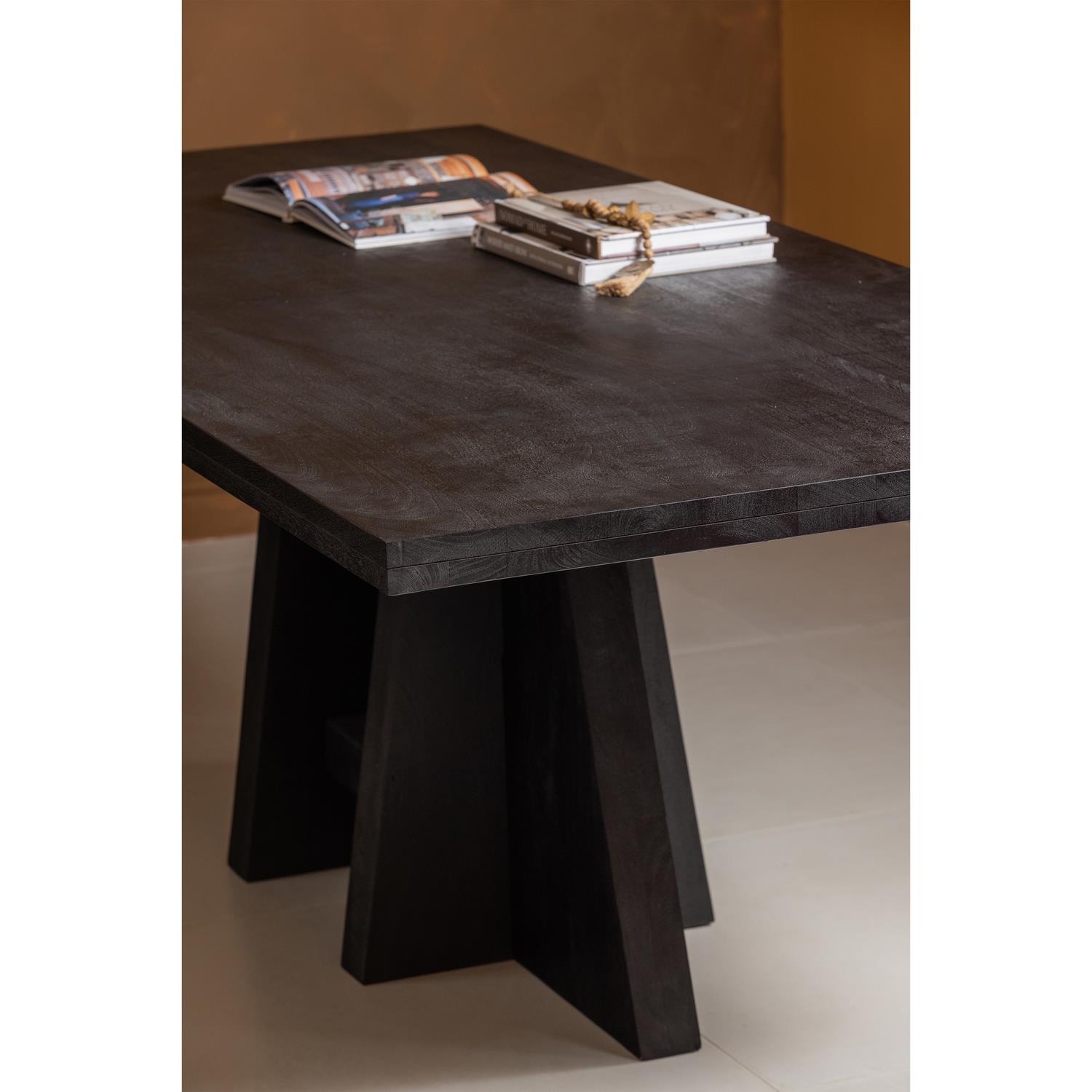 WOOOD Kean Eettafel - Mango - Zwart - 75x220x100