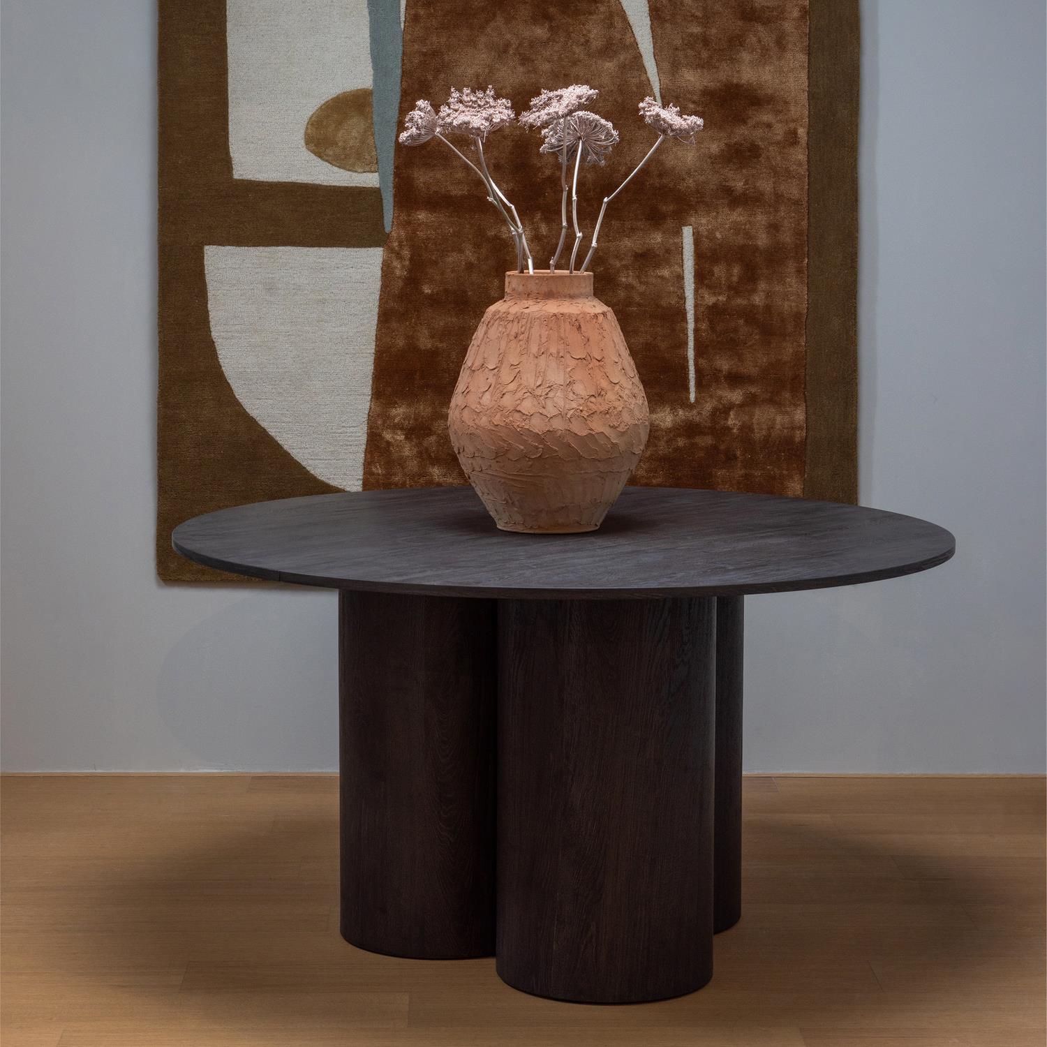 WOOOD Oona Eettafel - MDF - Donkerbruin - 75x140x140