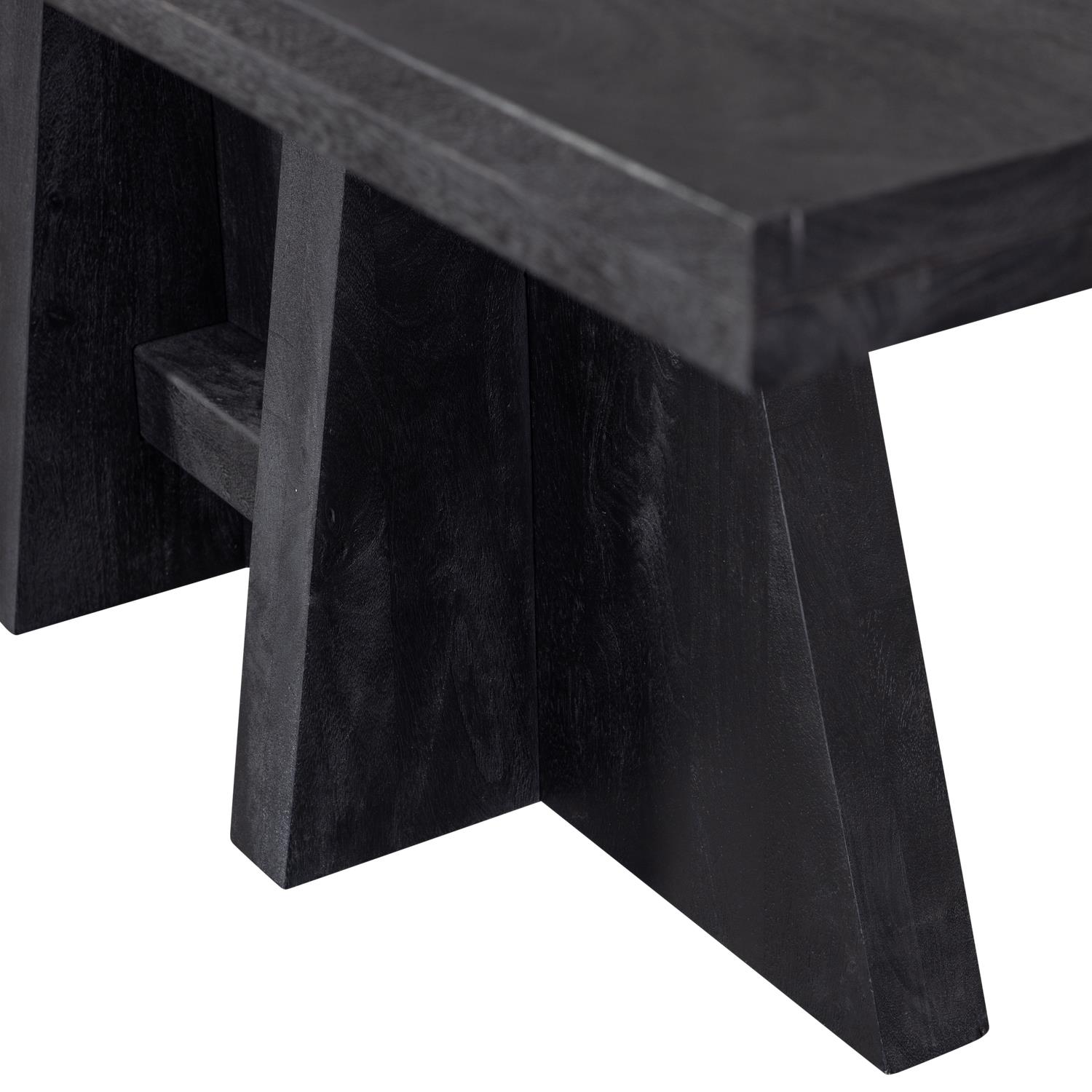 WOOOD Kean Eettafel - Mango - Zwart - 75x220x100