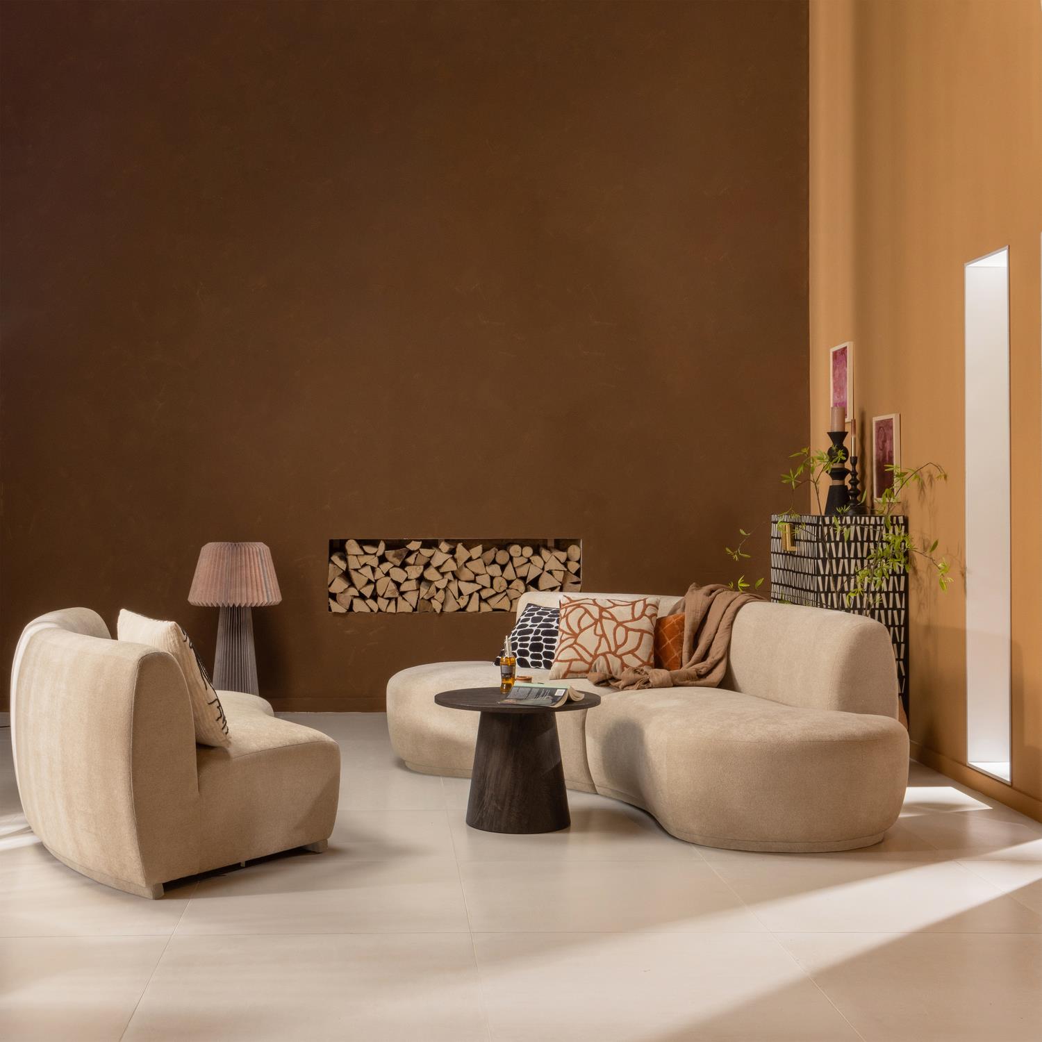 WOOOD Maan Salontafel - MDF - Donkerbruin - 40x80x80