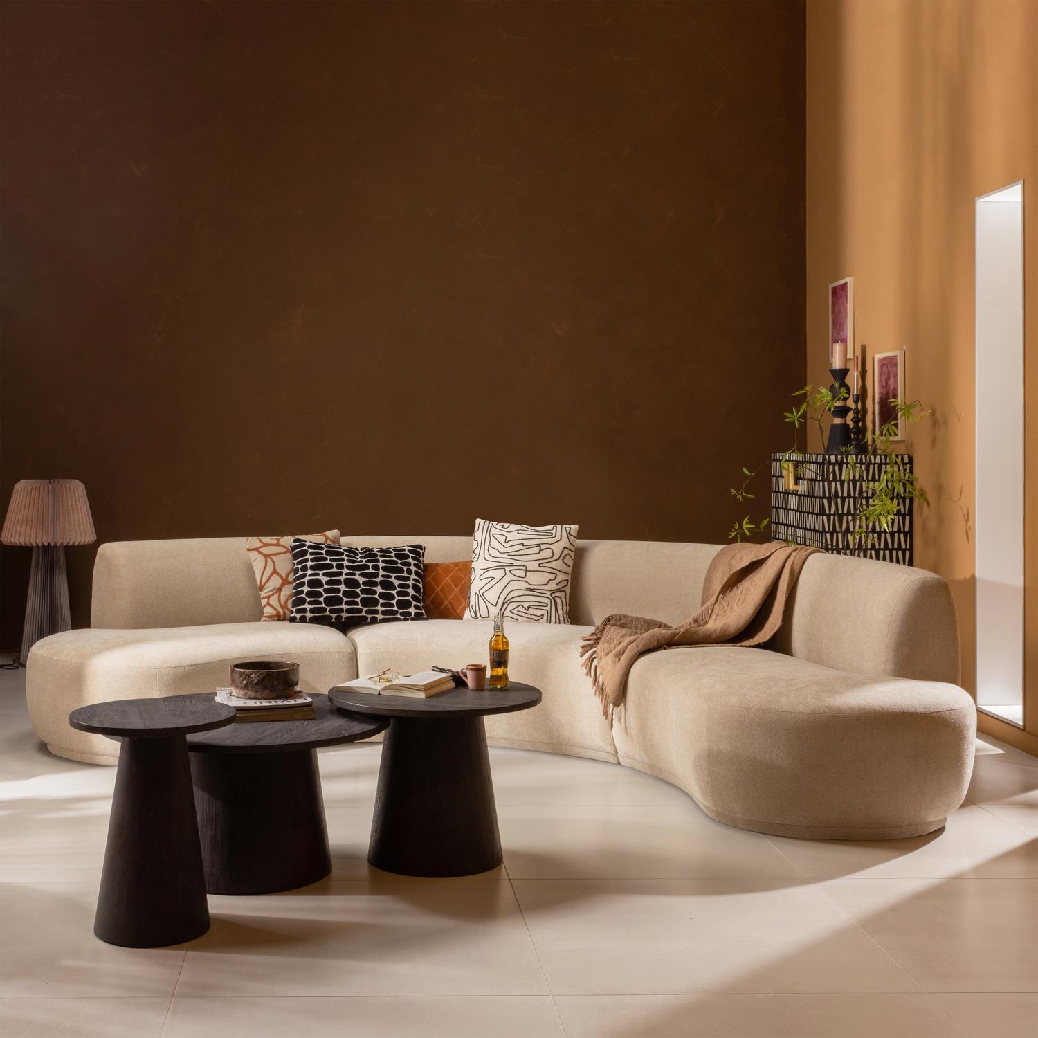 WOOOD Maan Salontafel - MDF - Donkerbruin - 50x40x40