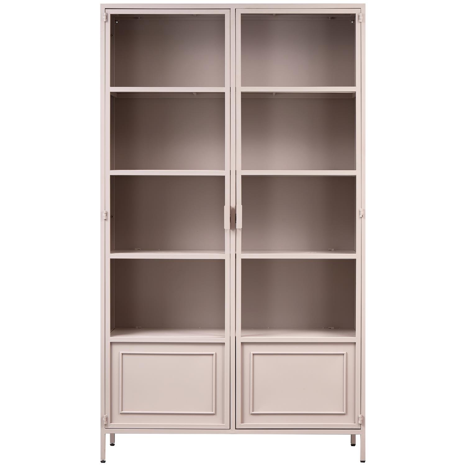 WOOOD Ronja Vitrinekast - Metaal - Soft Pink - 189x110x43