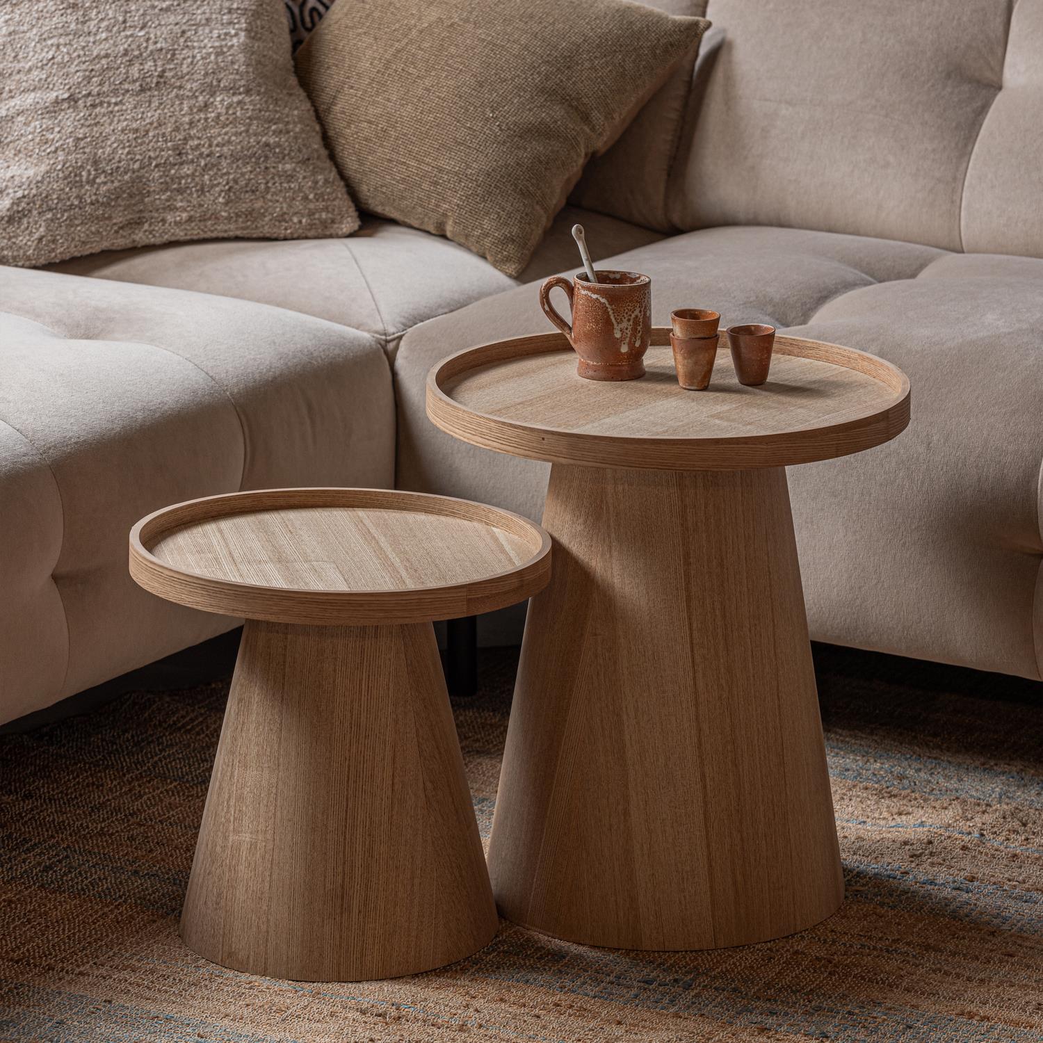 WOOOD Maud Bijzettafel - Hout - Naturel - 50x45x45