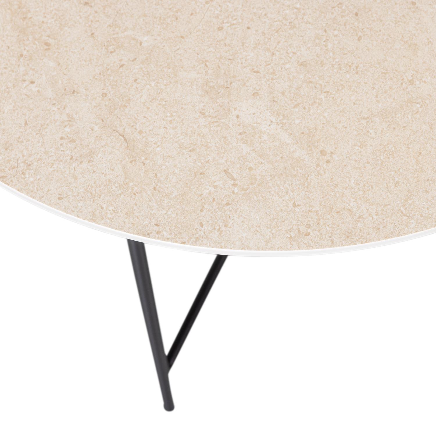 WOOOD Vida Bijzettafel - Marmeren Look - Naturel - 48x60x60