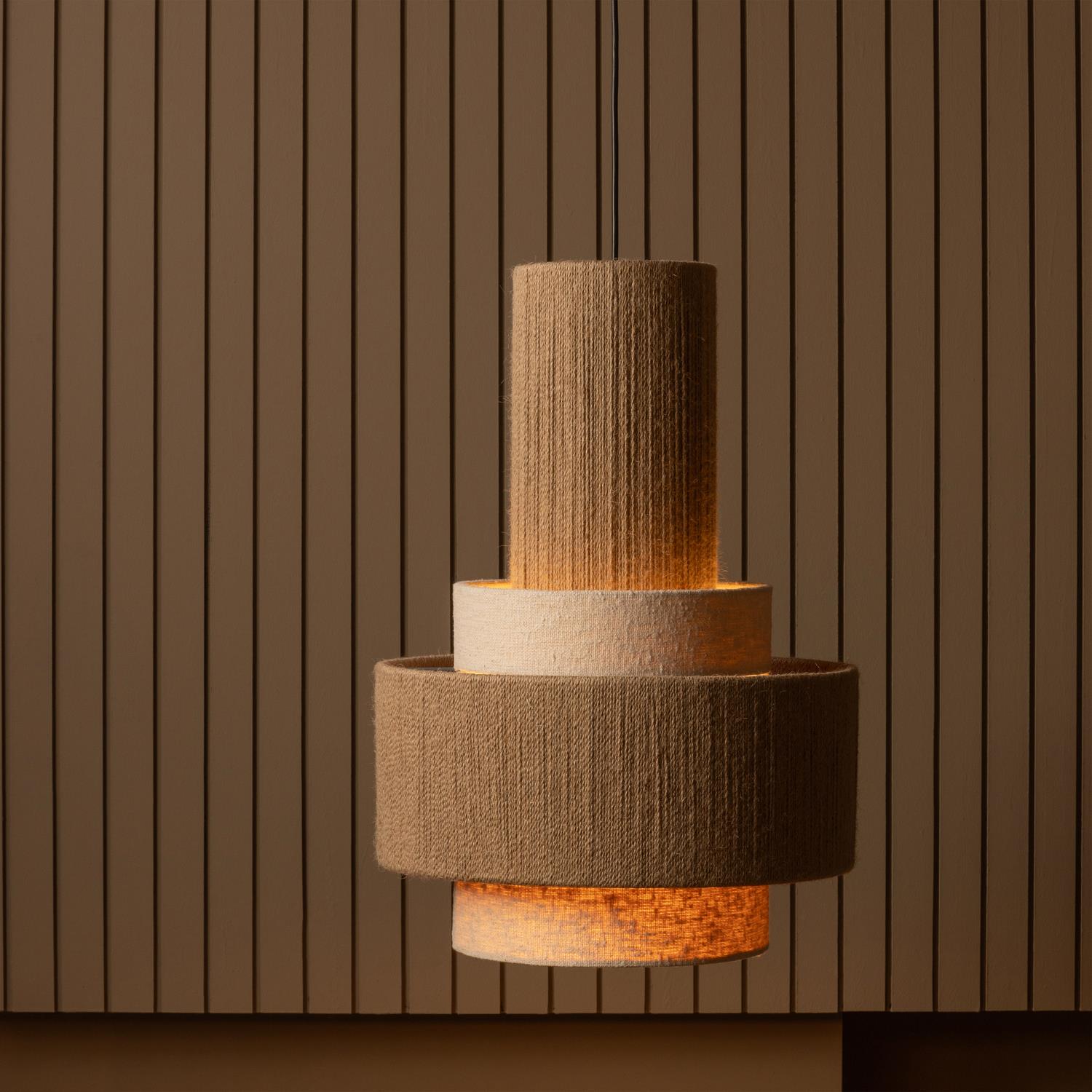 WOOOD Pelle Hanglamp - Touw - Naturel - 56x38x38