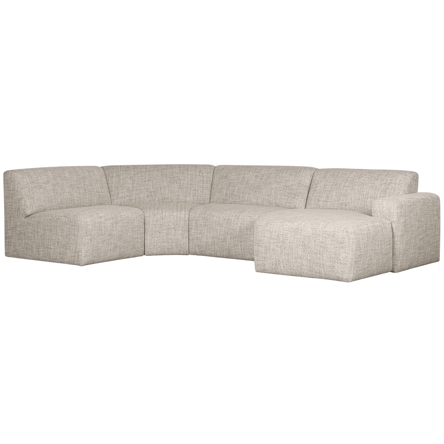 WOOOD Avelon U-Bank - Polyester - Naturel Melange - 78x315x205