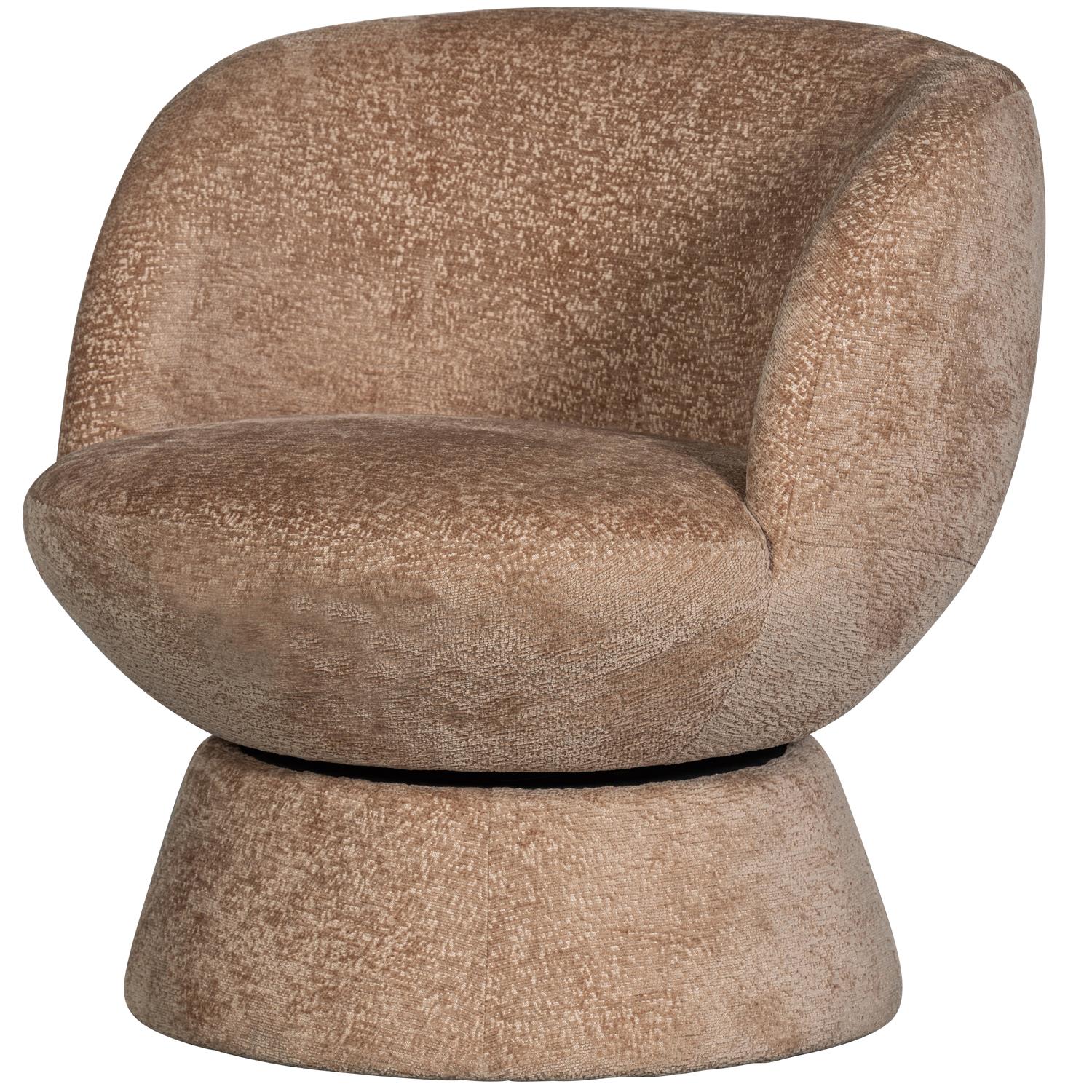BePureHome Shuffle Draaifauteuil - Polyester - Naturel - 72x73x71