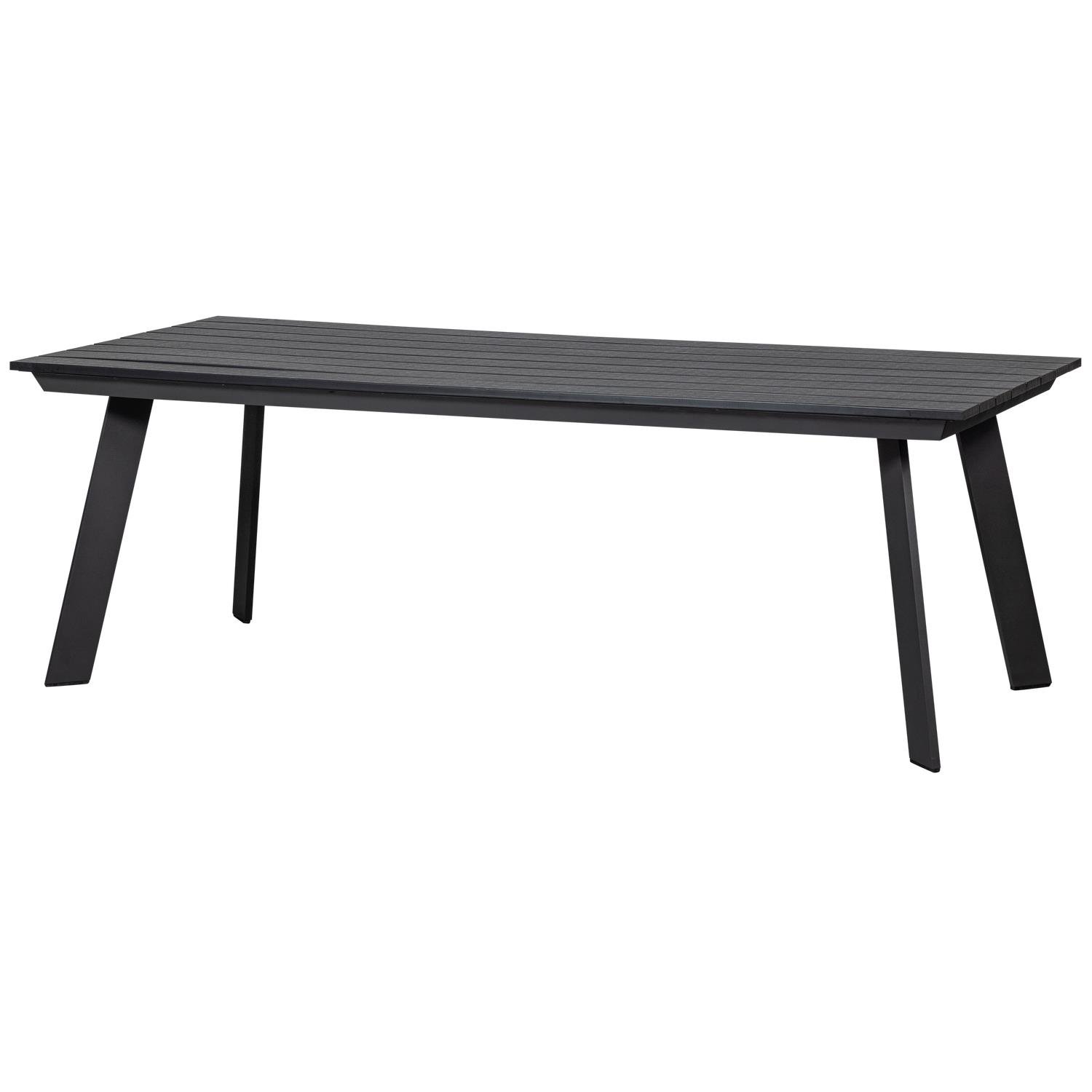 WOOOD Veerle Eettafel - Aluminium|Polywood - Antraciet - 74x220x100