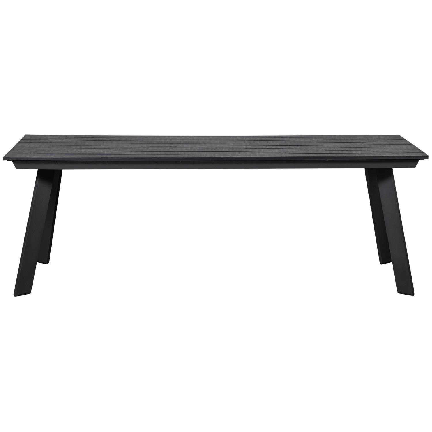 WOOOD Veerle Eettafel - Aluminium|Polywood - Antraciet - 74x220x100