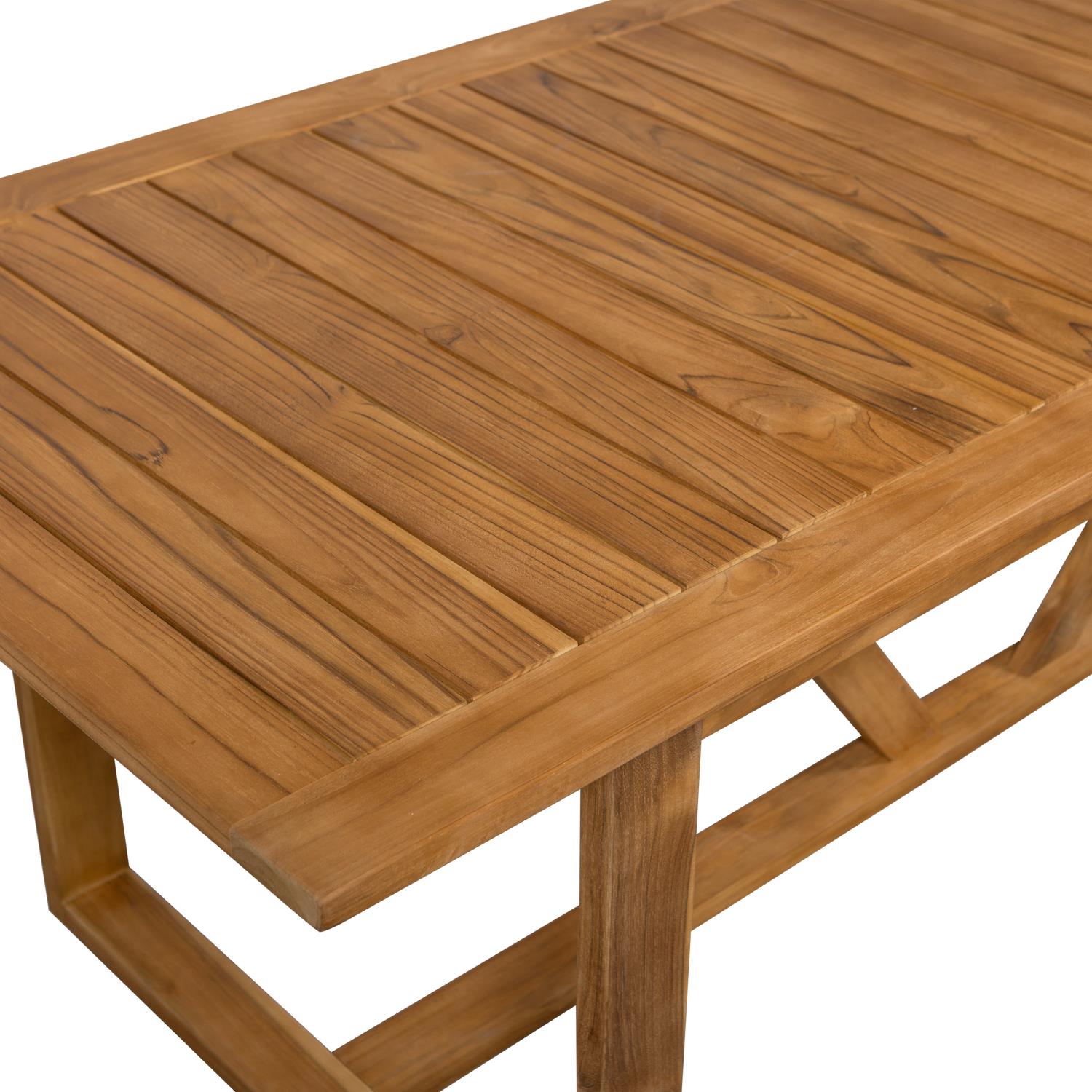 WOOOD Beaver Tuintafel - Teak - Naturel - 75x240x90