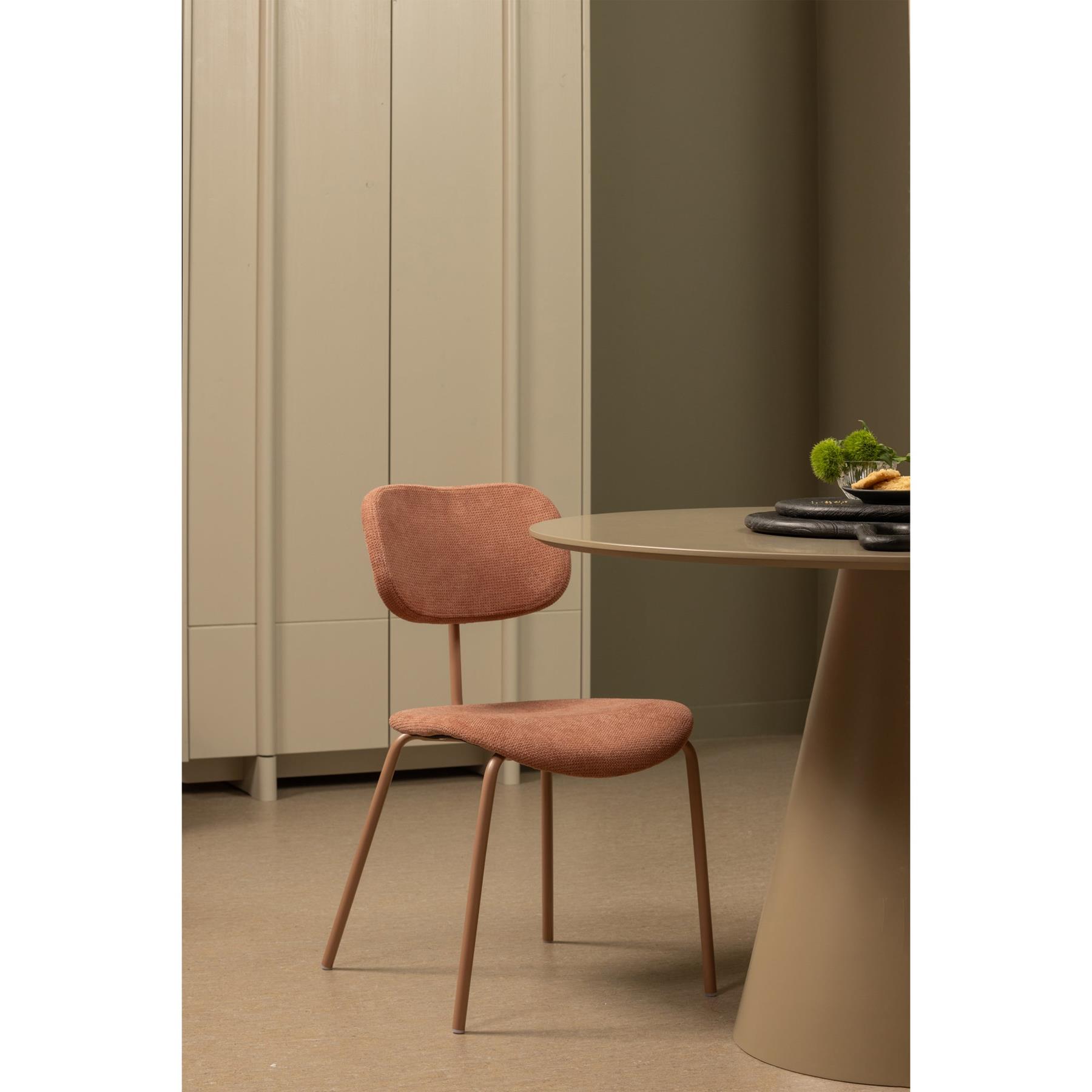 WOOOD Link Eetkamerstoelen - Polyester - Roze - Set van 2