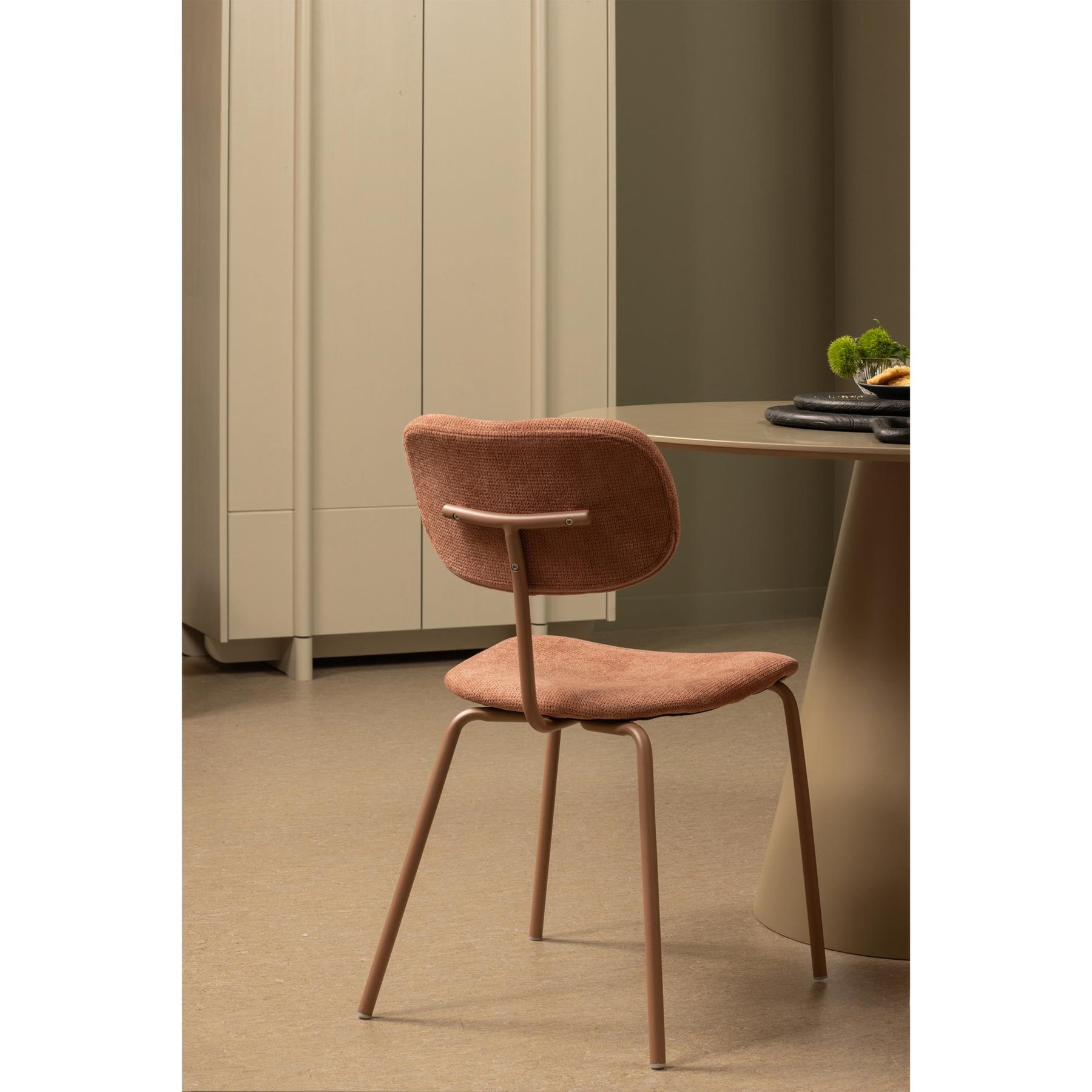 WOOOD Link Eetkamerstoelen - Polyester - Roze - Set van 2