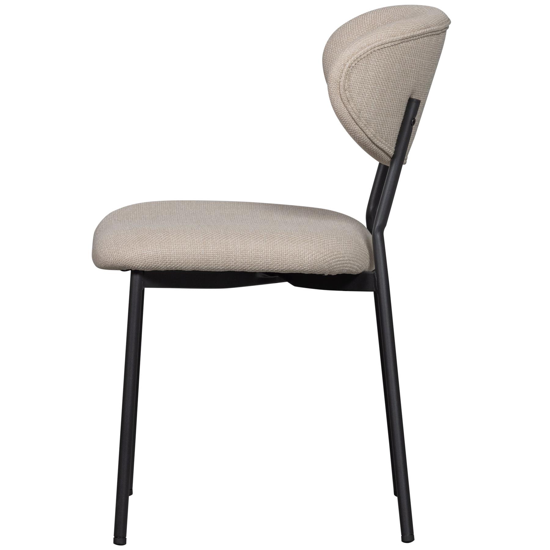 WOOOD Kjeld Eetkamerstoelen - Polyester - Naturel - Set van 2