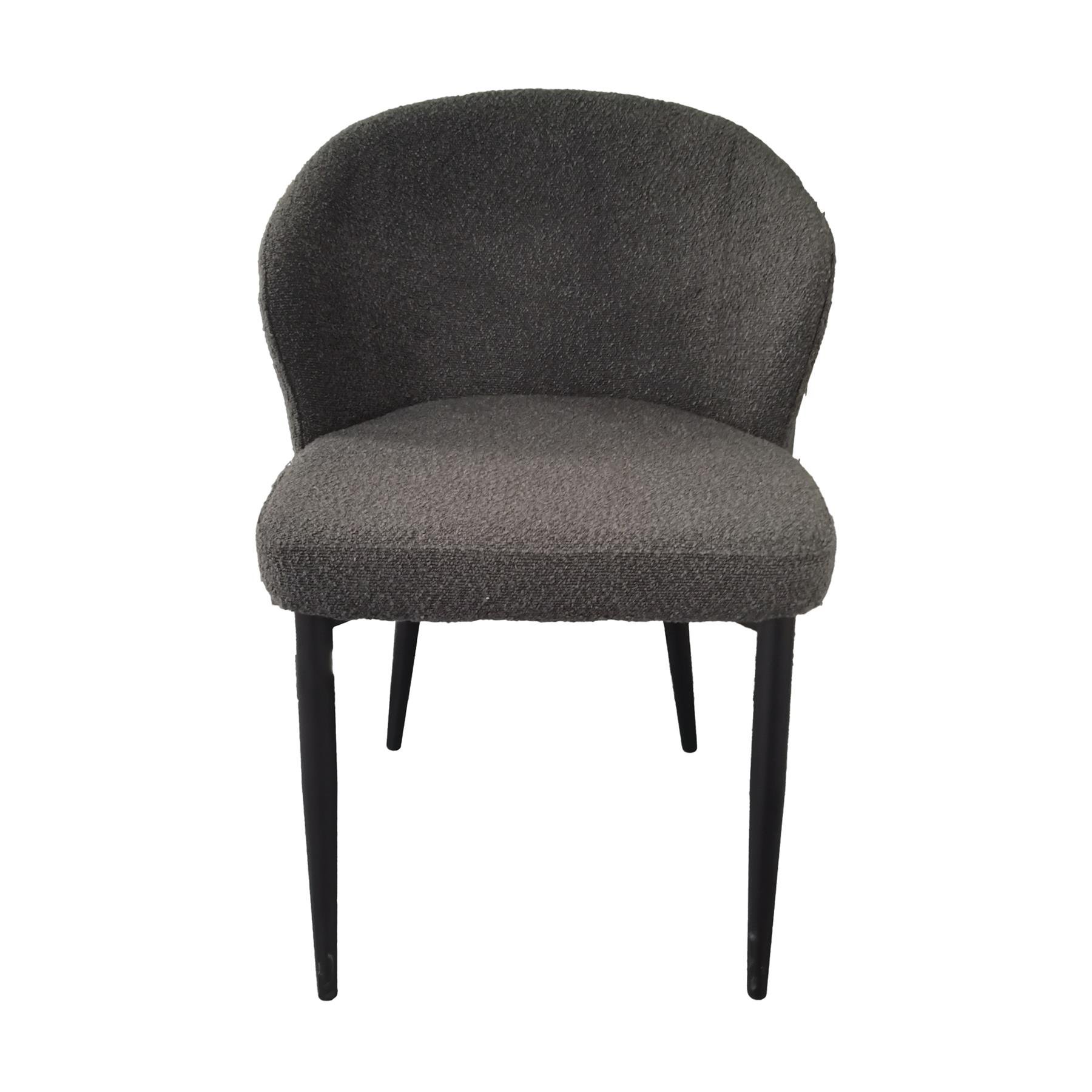 Livingfurn - Eetkamerstoel Laura Boucle Antraciet - Stof - Set van 2