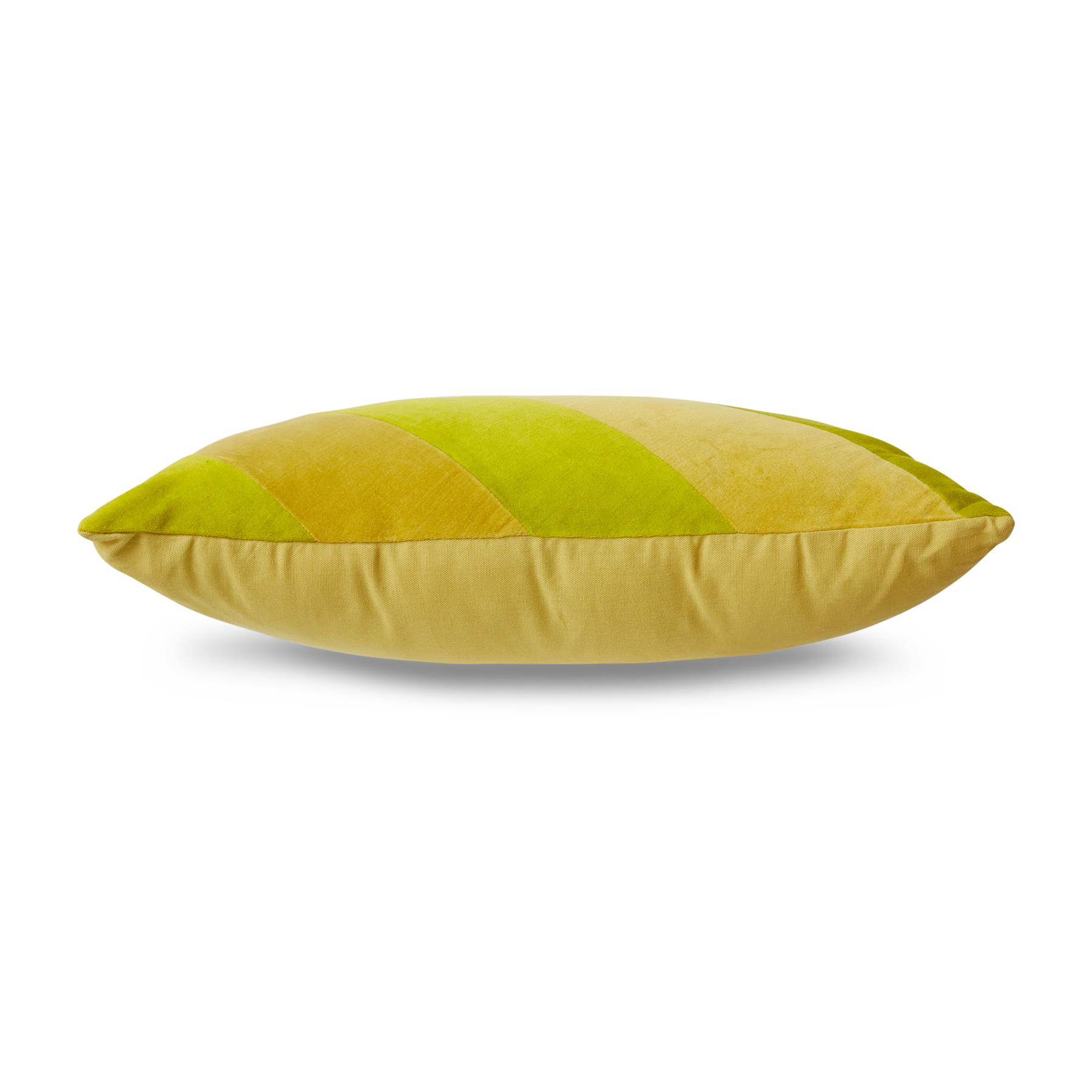 HKliving Striped Velvet Sierkussen 40 x 60 cm - Geel/Mosterd