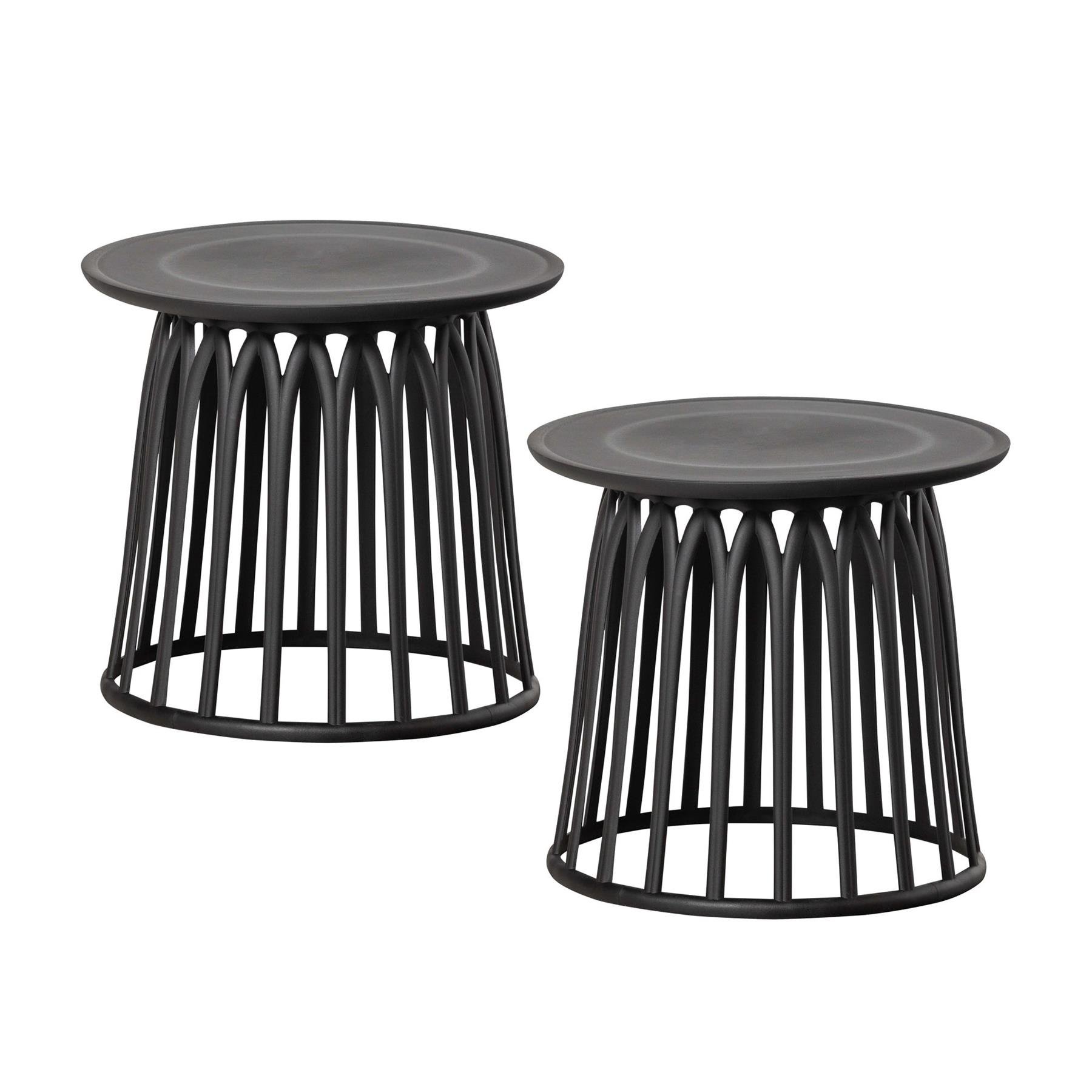 WOOOD Boy Bijzettafels Binnen|Buiten - Kunststof - Zwart - Set van 2