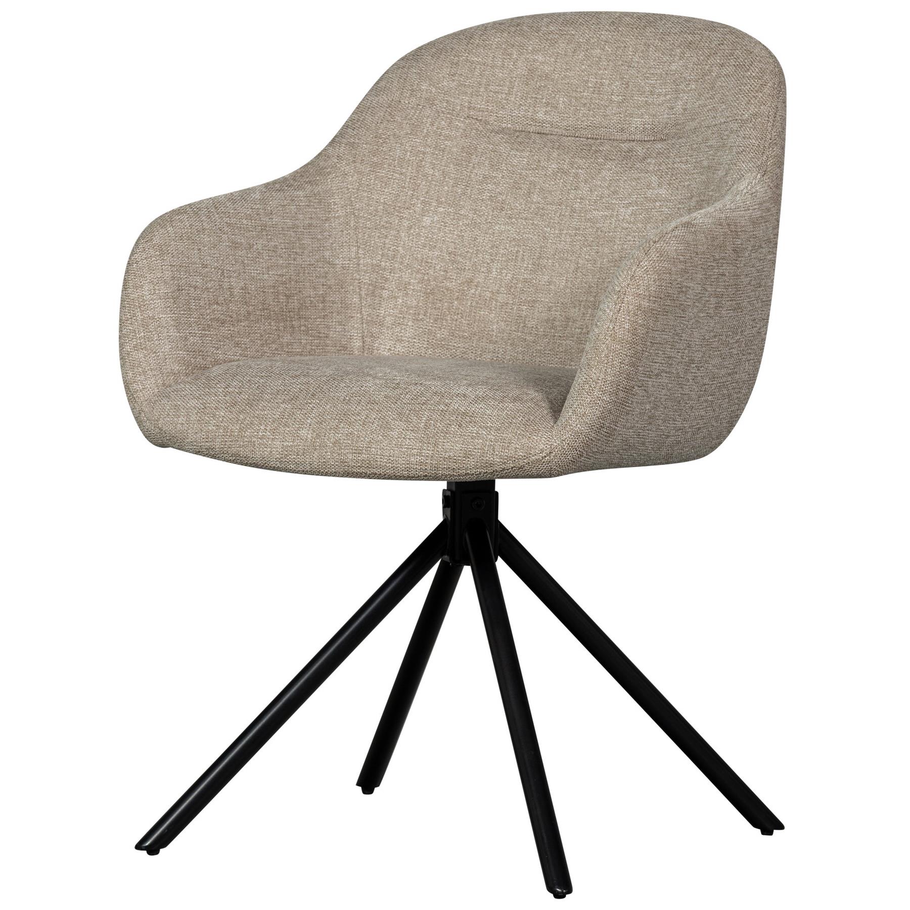 WOOOD Grant-Jaki Eetkamerstoelen - Chenille - Zand - Set van 2