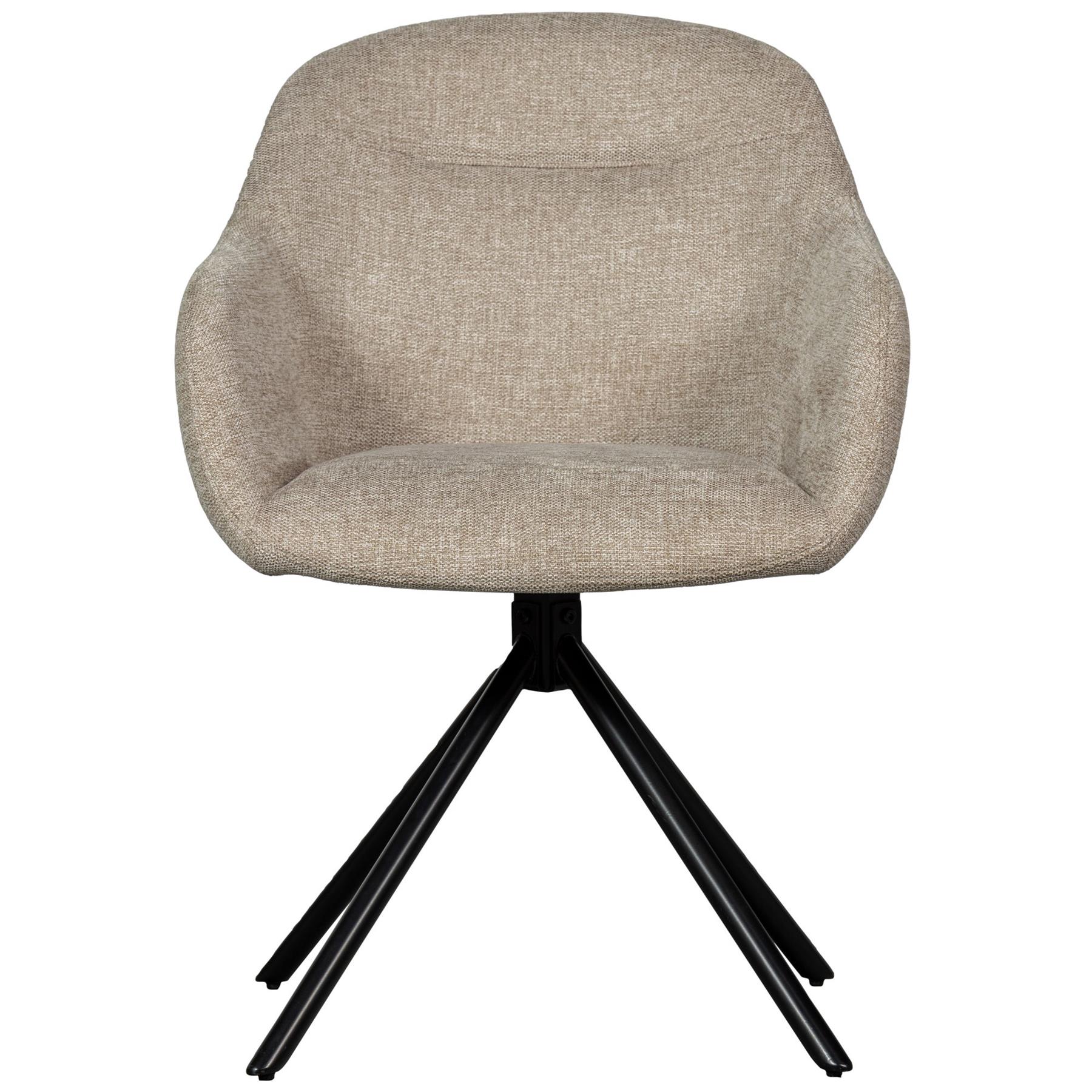 WOOOD Grant-Jaki Eetkamerstoelen - Chenille - Zand - Set van 2