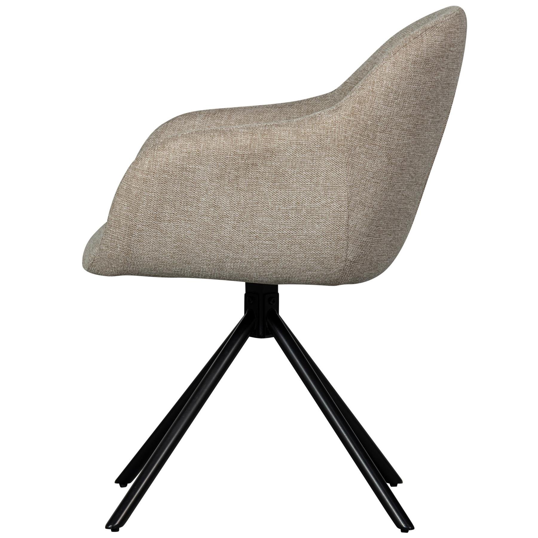 WOOOD Grant-Jaki Eetkamerstoelen - Chenille - Zand - Set van 2