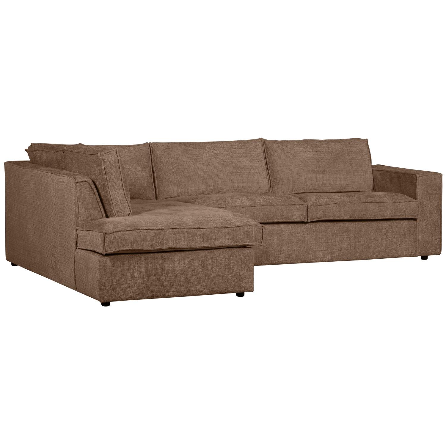 WOOOD Hoekbank Links Hajo - Chenille - Mud - 84x283x197
